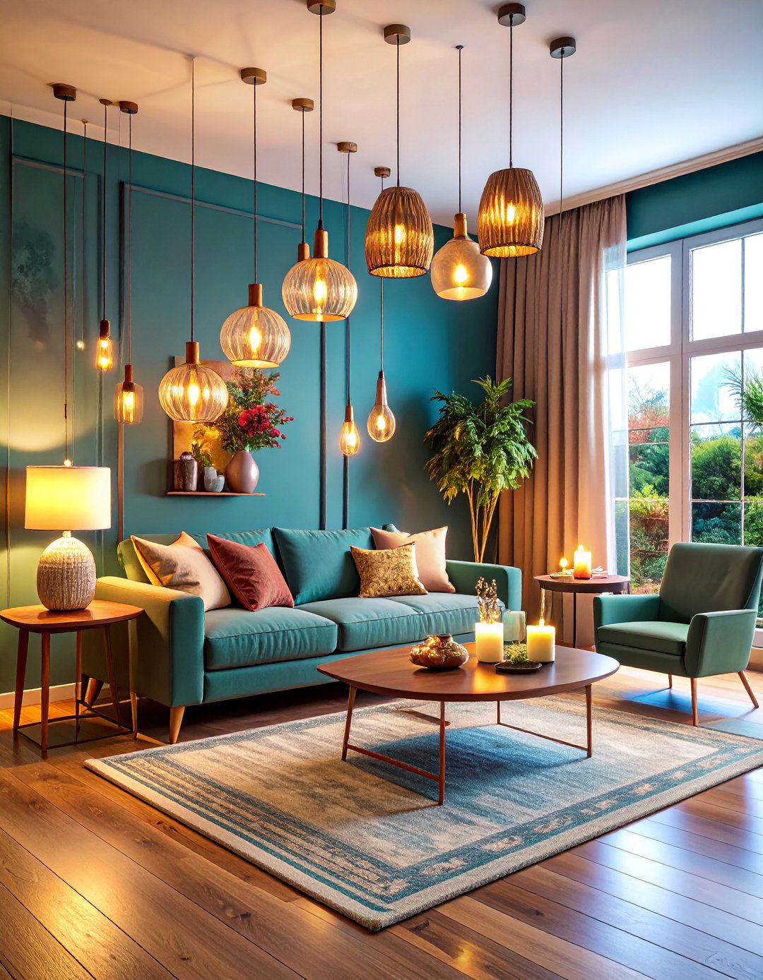 Scandinavian Lighting Layering with Multiple Sources - 25 Scandinavian Living Room Ideas
