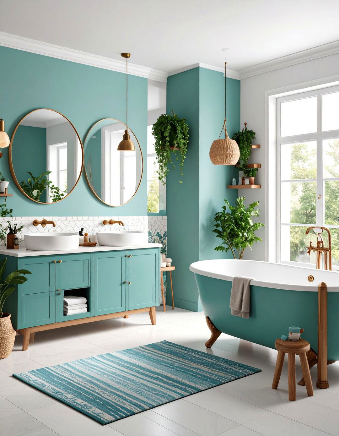 Scandinavian Maximalist Bathroom with Bold Patterns - 25 Eclectic Bathroom Ideas