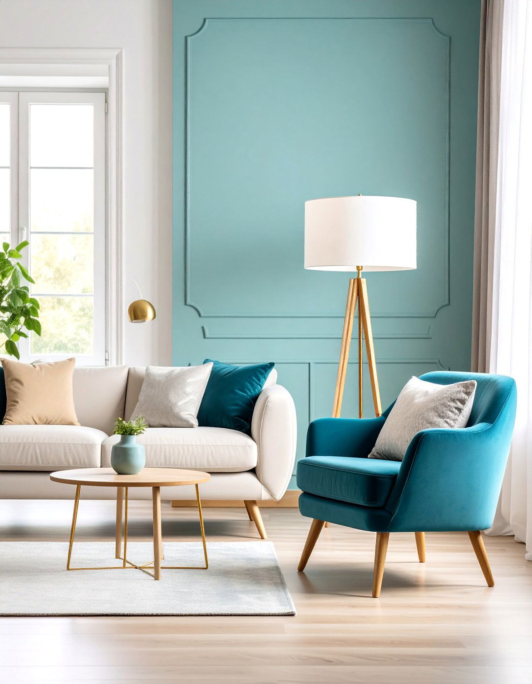 Scandinavian Minimal Floor Lamp with Paper Shade - 25 Living Room Floor Lamp Ideas and Inspiration