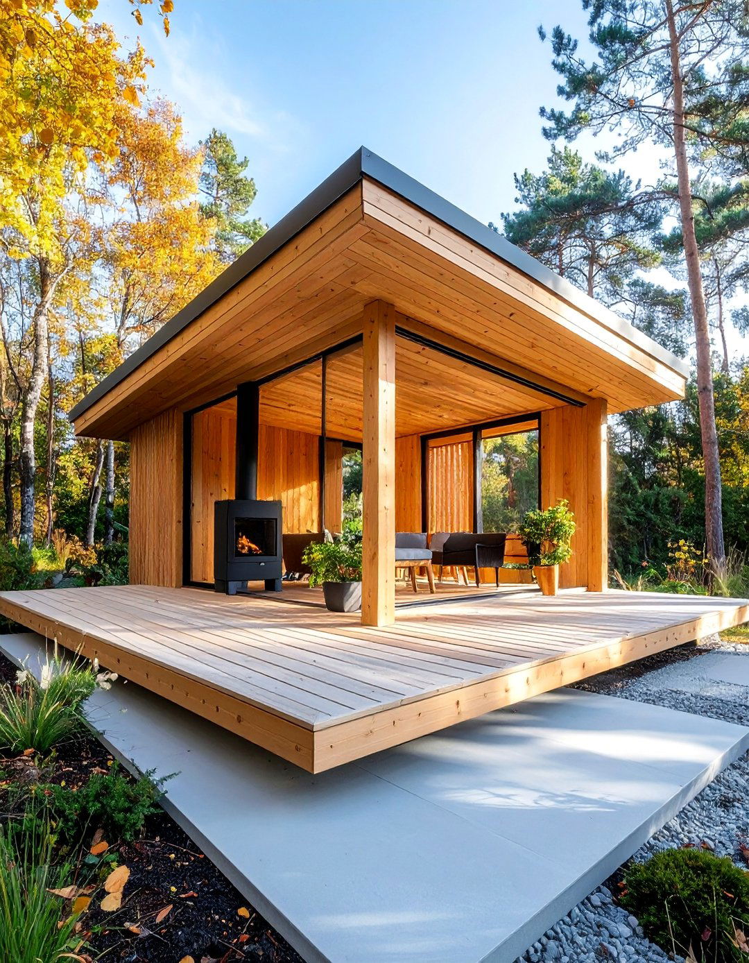 Scandinavian Minimal Pine Outdoor Pavilion - 25 Outdoor Pavilion Ideas