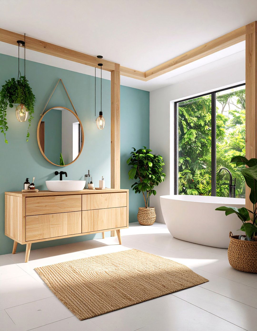 Scandinavian Minimalism with Light Woods - 25 Primary Bathroom Ideas