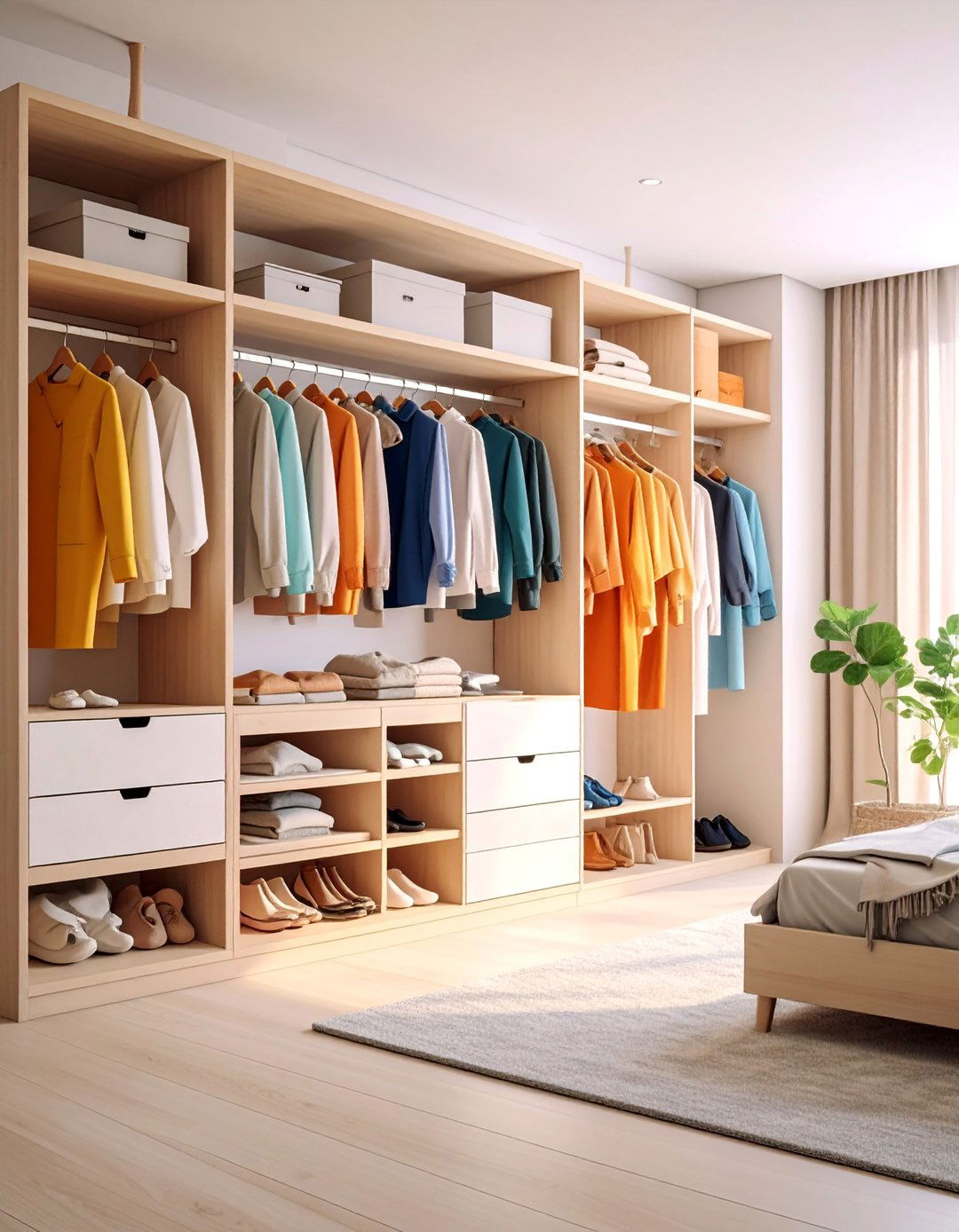 Scandinavian Minimalist Angled Closet - 25 Sloped Ceiling Closet Ideas