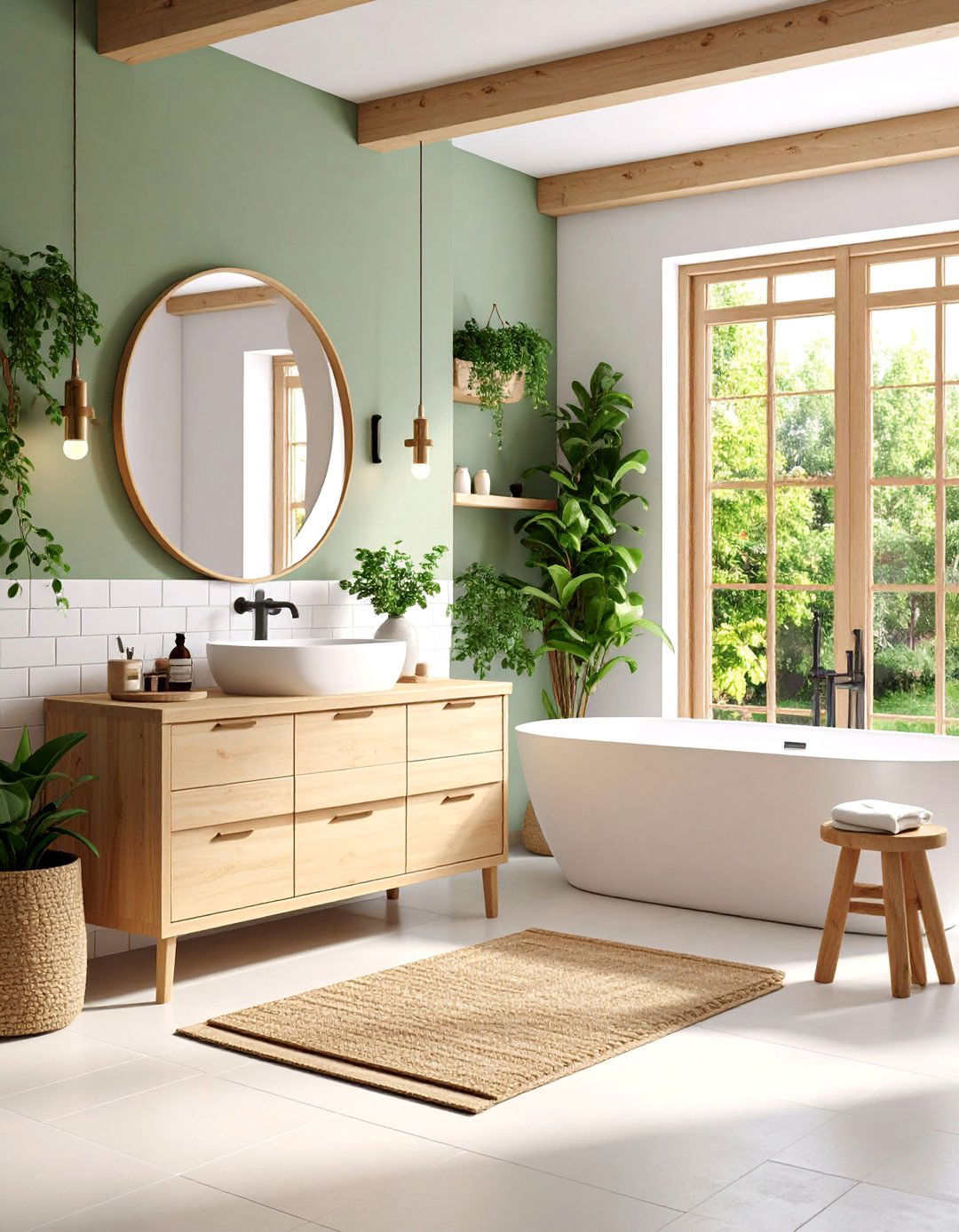 Scandinavian Minimalist Apartment Bathroom with Light Wood Features - 25 Apartment Bathroom Ideas