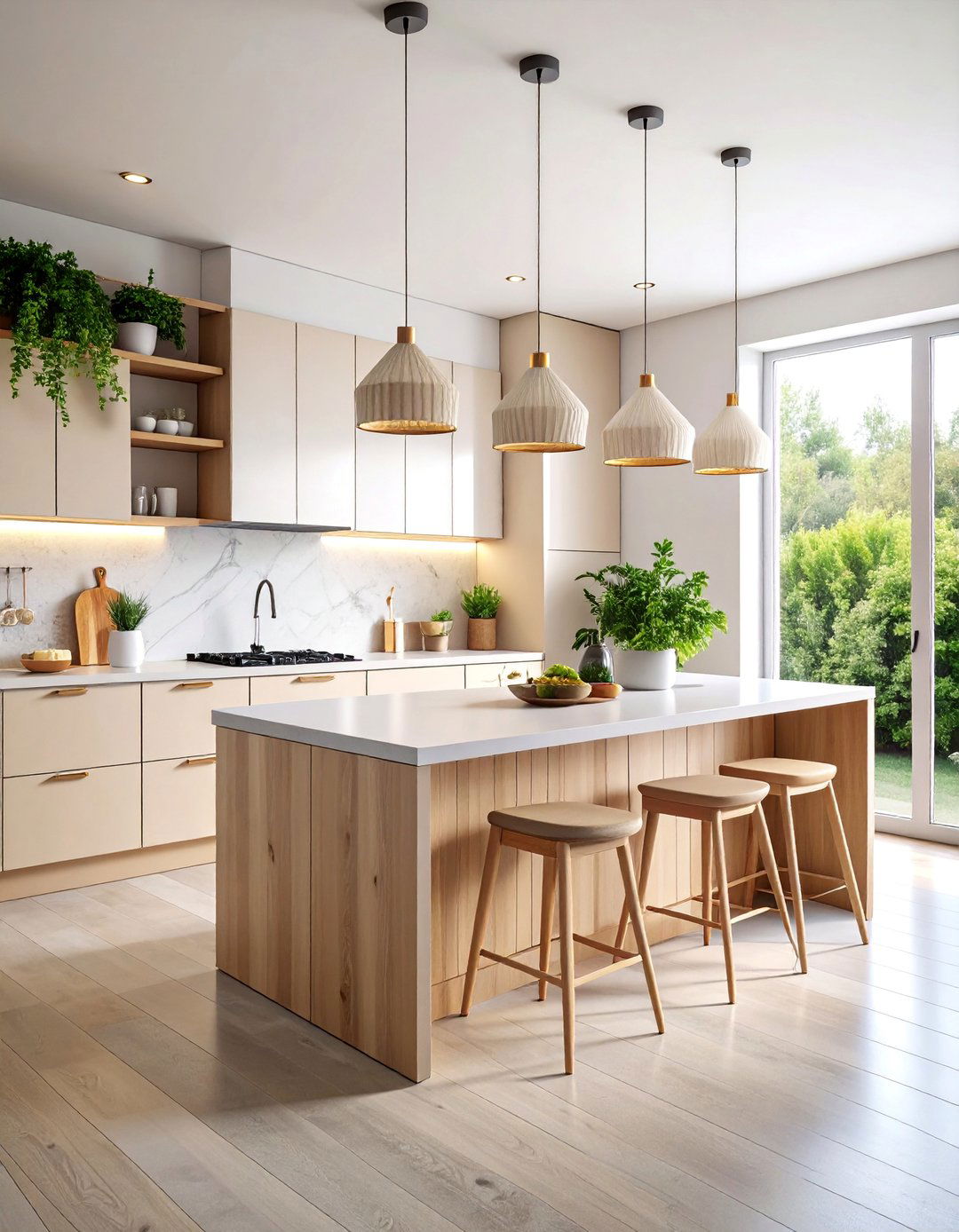 Scandinavian Minimalist Beige Kitchen - 25 Kitchens With Beige Kitchen Cabinets