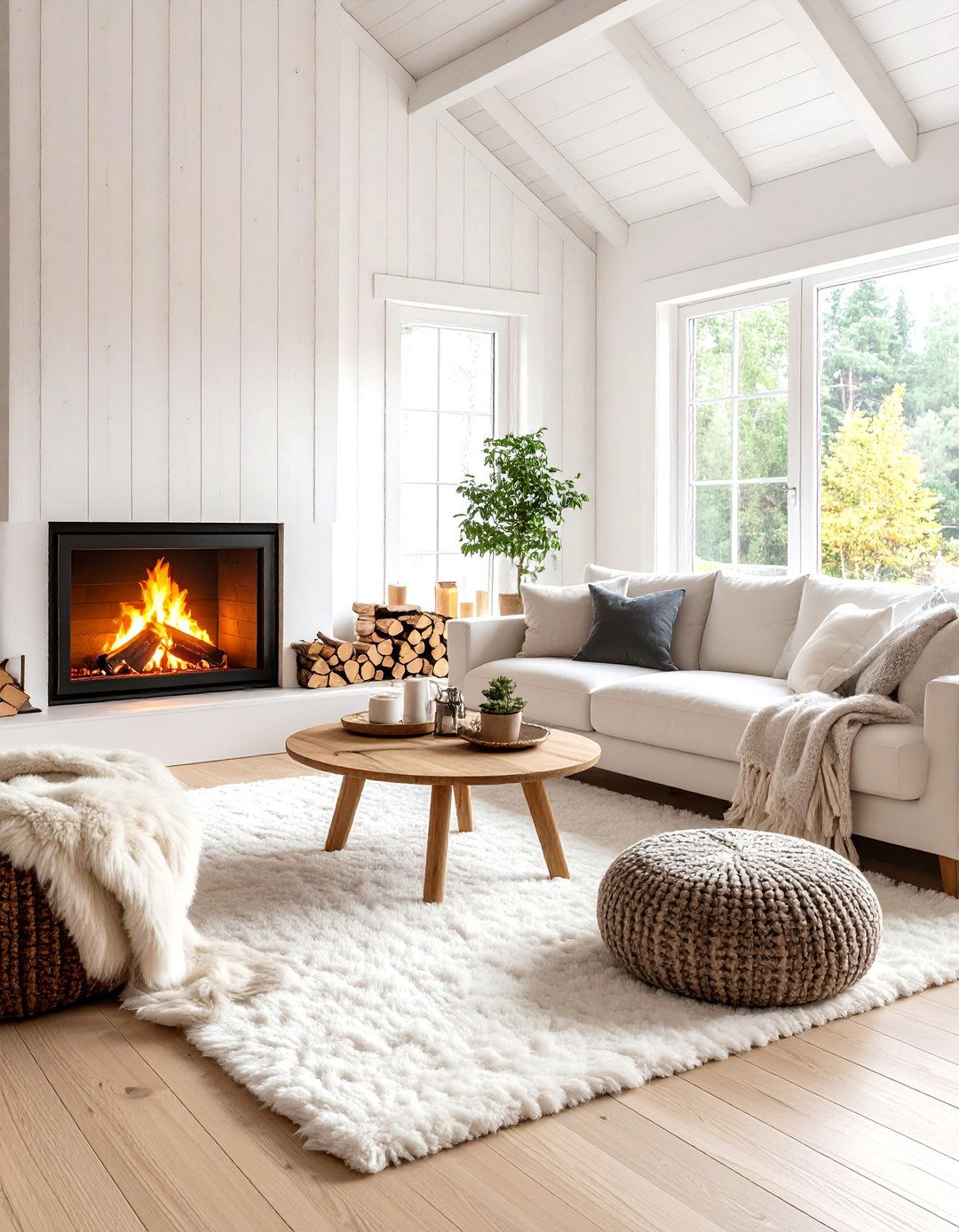 Scandinavian Minimalist Cabin Living Room - 25 Cabin Living Room Ideas