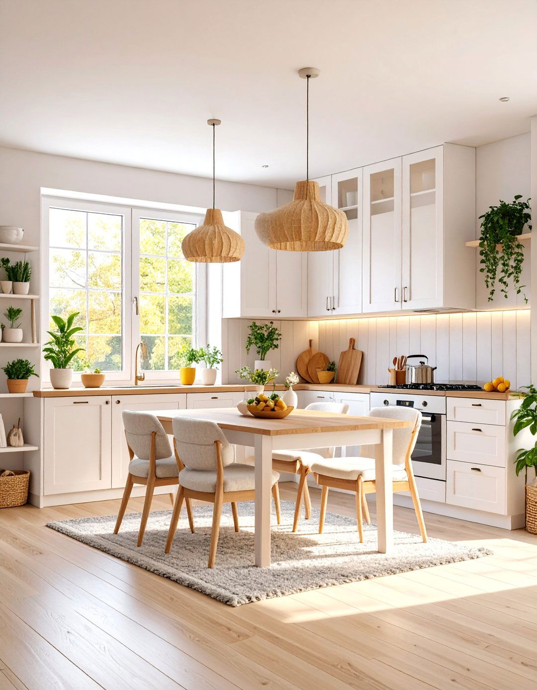 Scandinavian Minimalist Corner Dining Nook - 25 Eat in Kitchen Ideas