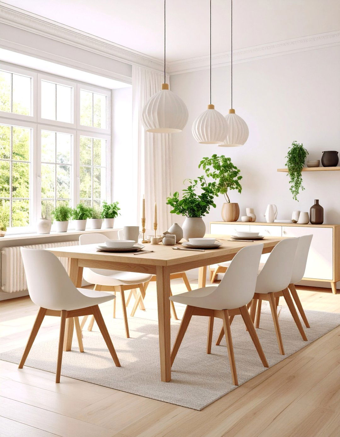 Scandinavian Minimalist Dining Space with Light Wood Accents - 25 Dining Room Design Ideas