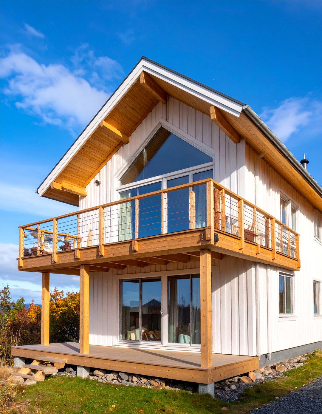Scandinavian Minimalist Dormer with Light Wood Balcony - 25 Dormer Balcony Ideas