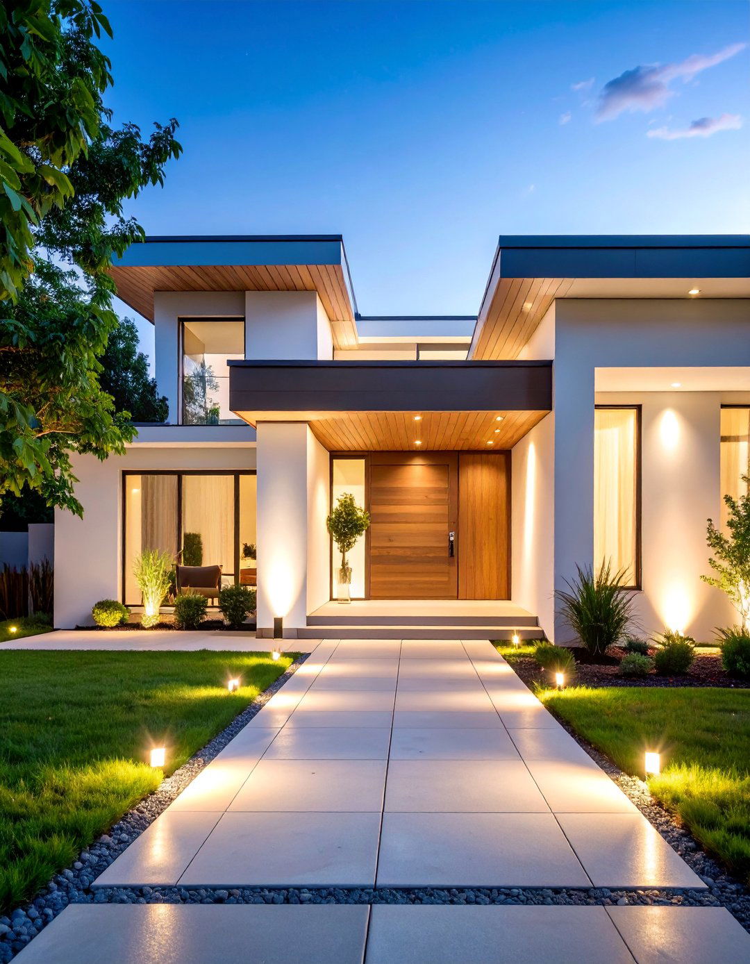 Scandinavian Minimalist Driveway Design Approach - 25 Driveway Lighting Ideas