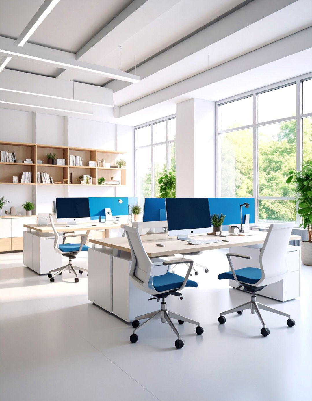 Scandinavian Minimalist Dual Office with Light Wood Accents - 25 Home Office for Couples Ideas and Designs