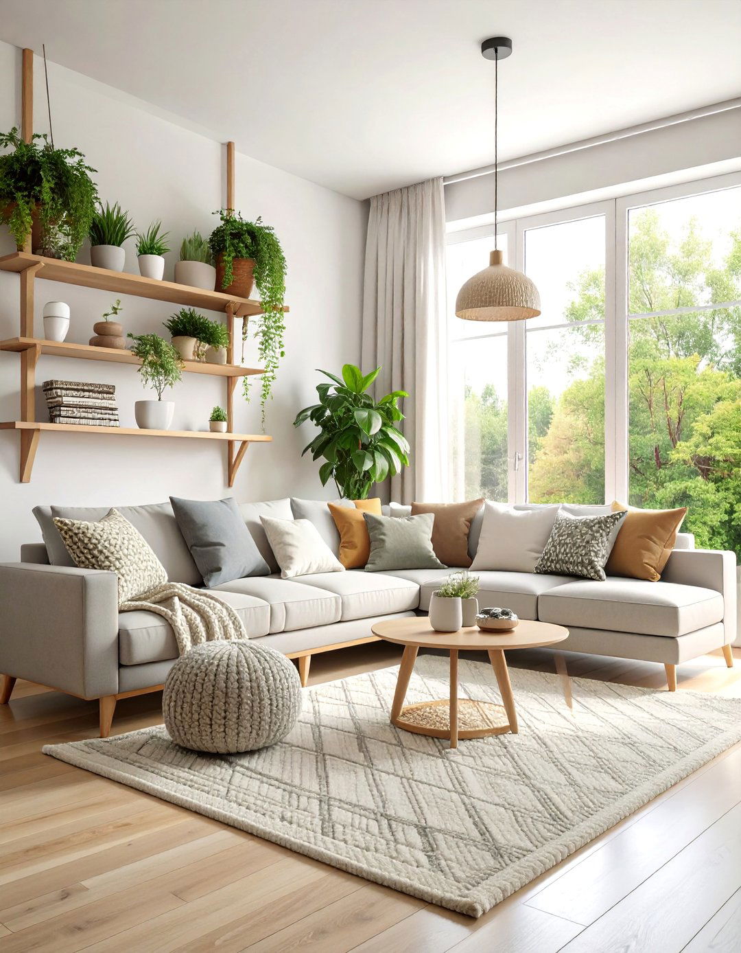 Scandinavian Minimalist Family Room with Built In Storage - 25 Family Room Ideas