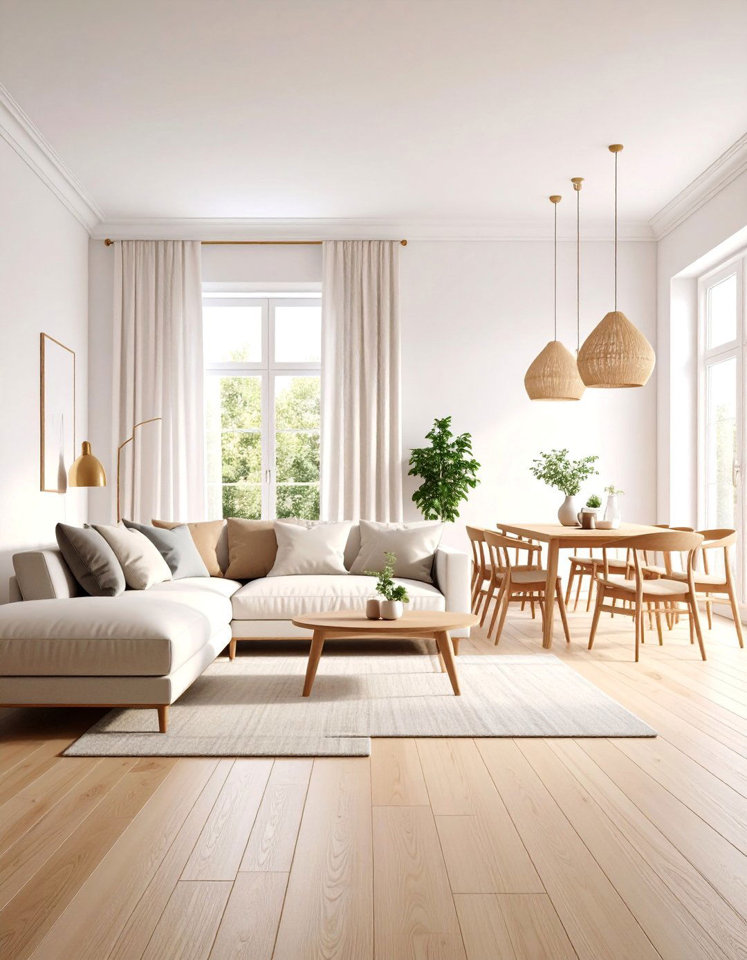 Scandinavian Minimalist Great Room with Light Woods - 25 Great Room Ideas