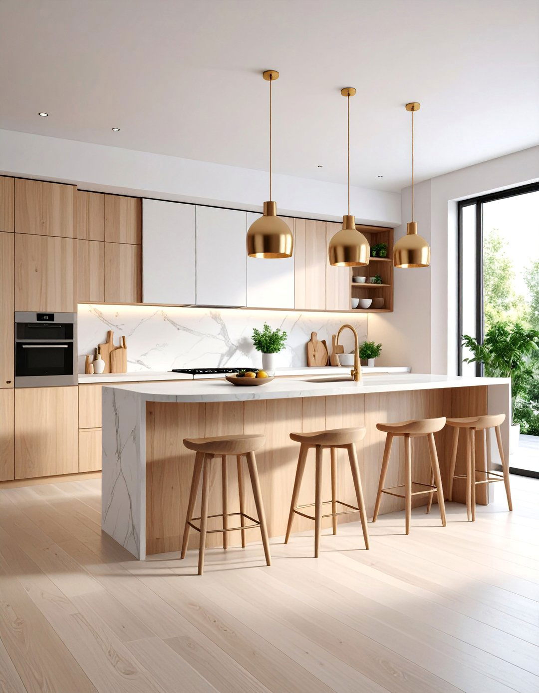 Scandinavian Minimalist Kitchen Diner with Curved Elements - 25 Kitchen Diner Ideas