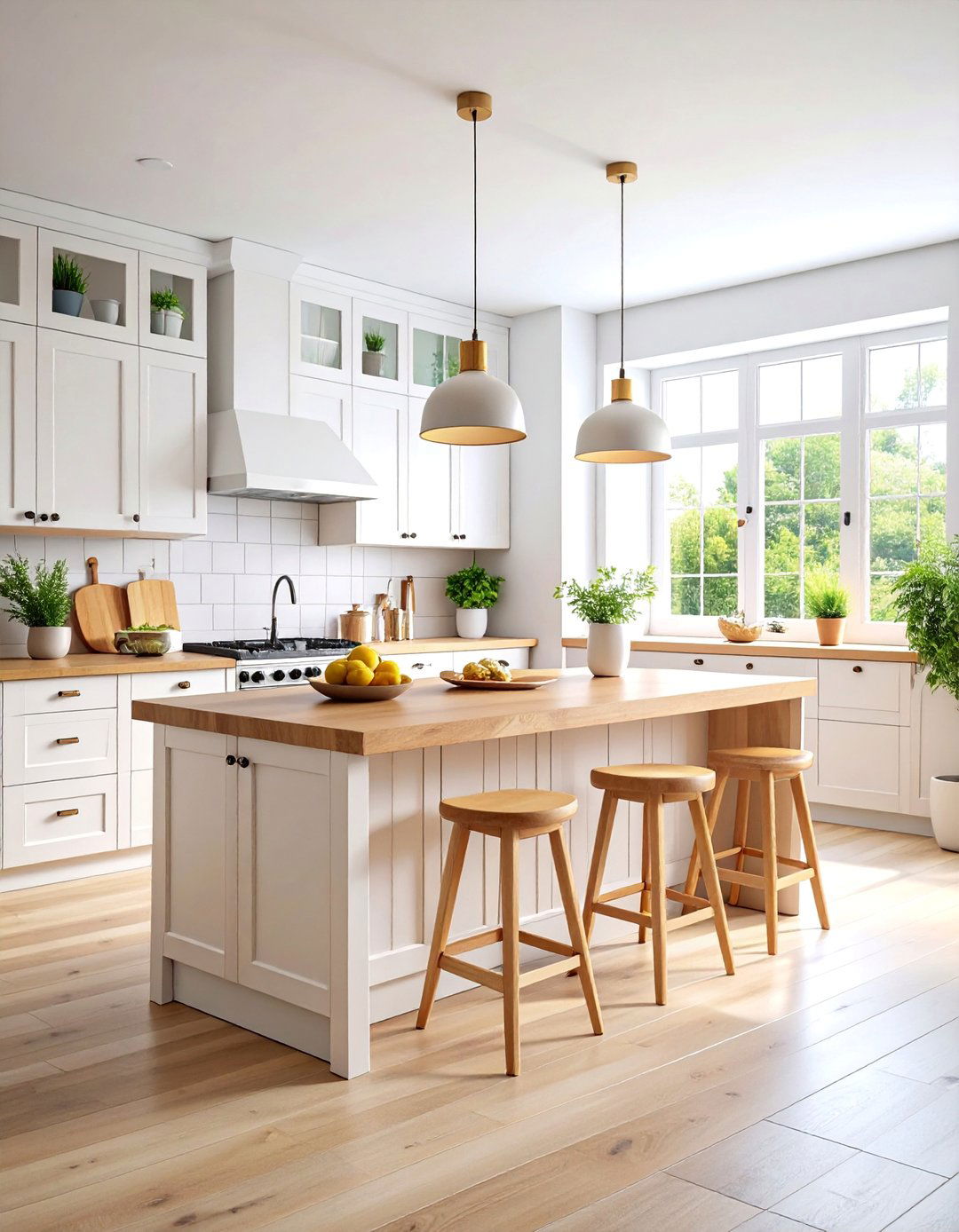 Scandinavian Minimalist Kitchen with Light Wood Accents - 25 Kitchens With Butcher Block Countertops