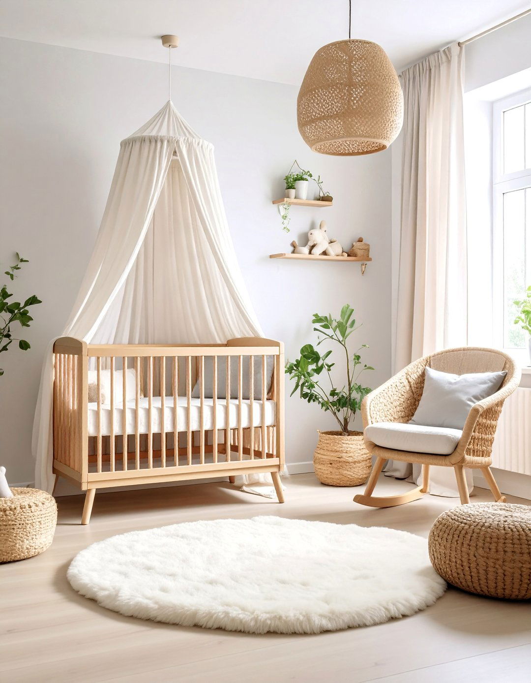 Scandinavian Minimalist Nursery with Light Woods - 25 Small Nursery Ideas