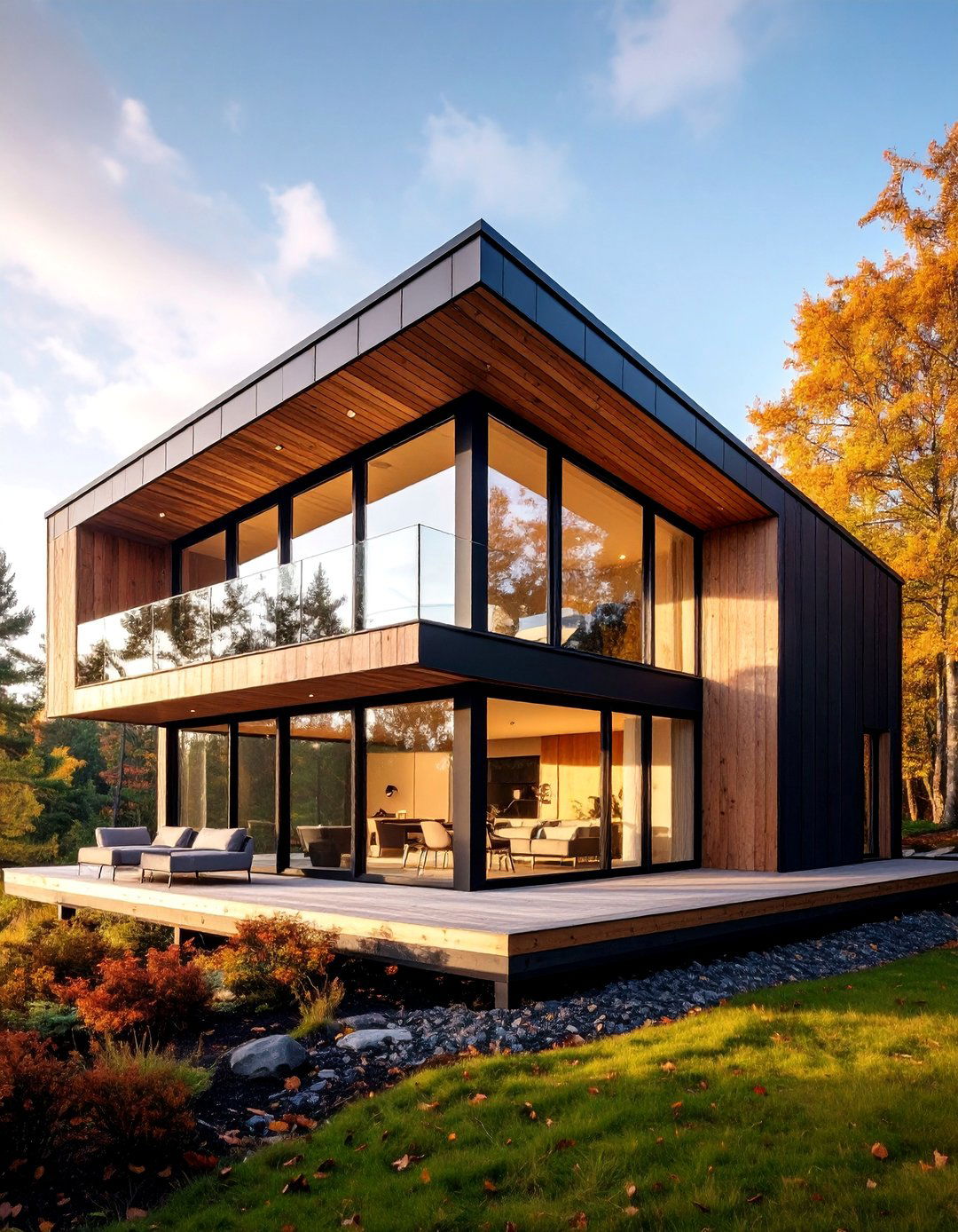 Scandinavian Modern with Light Wood Cladding - 25 houses with black roofs