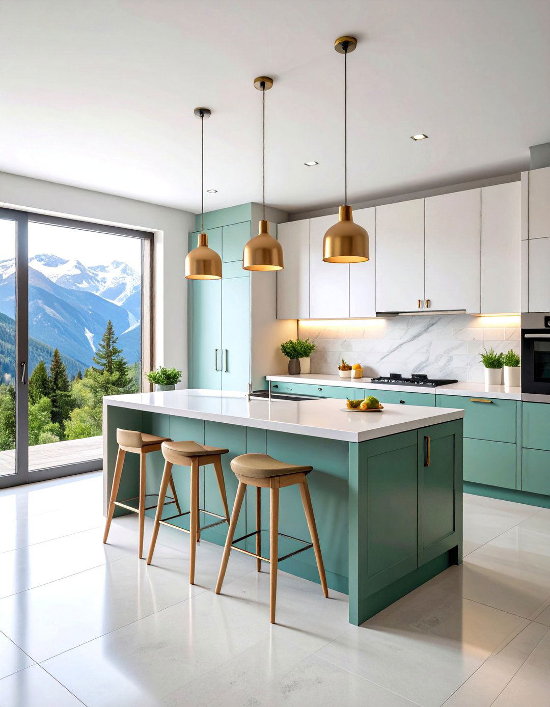 Scandinavian Mountain Kitchen with Light Wood and White - 25 Mountain House Kitchen Ideas