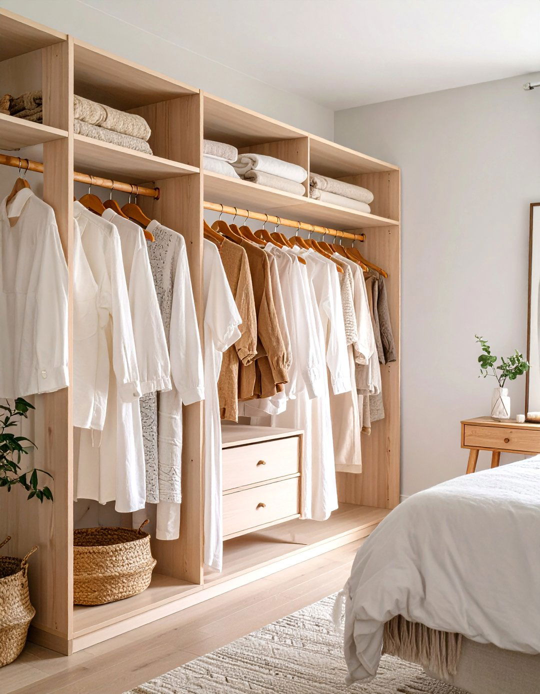 Scandinavian Natural Linen Closet Panels - 25 closet curtain ideas