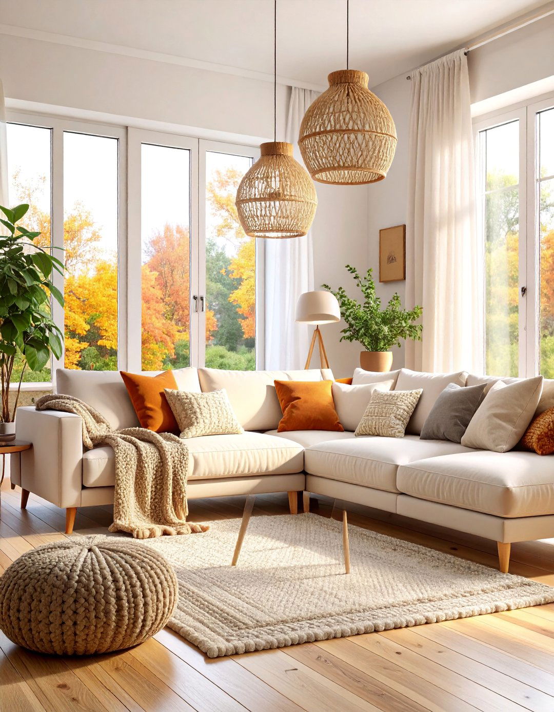 Scandinavian Neutral Living Room with Hygge Elements - 25 Neutral Living Room Ideas
