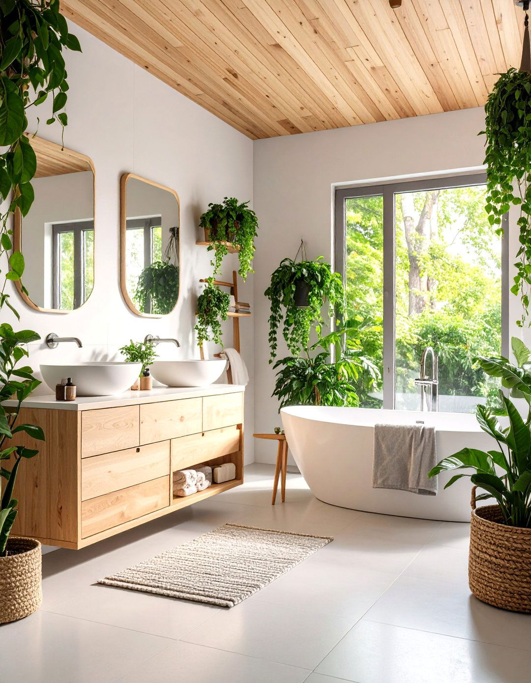 Scandinavian Office Bathroom with Light Woods - 25 Office Bathroom Ideas