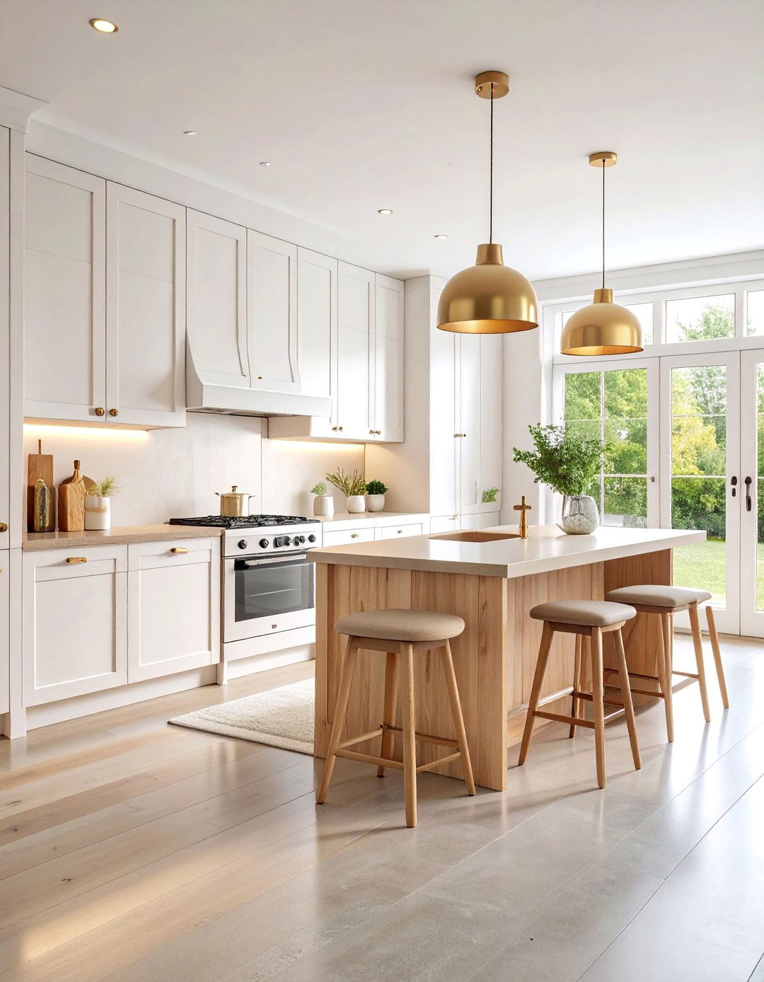 Scandinavian Open Plan with White Wood Cabinetry - 25 Open Kitchen Living Room Ideas