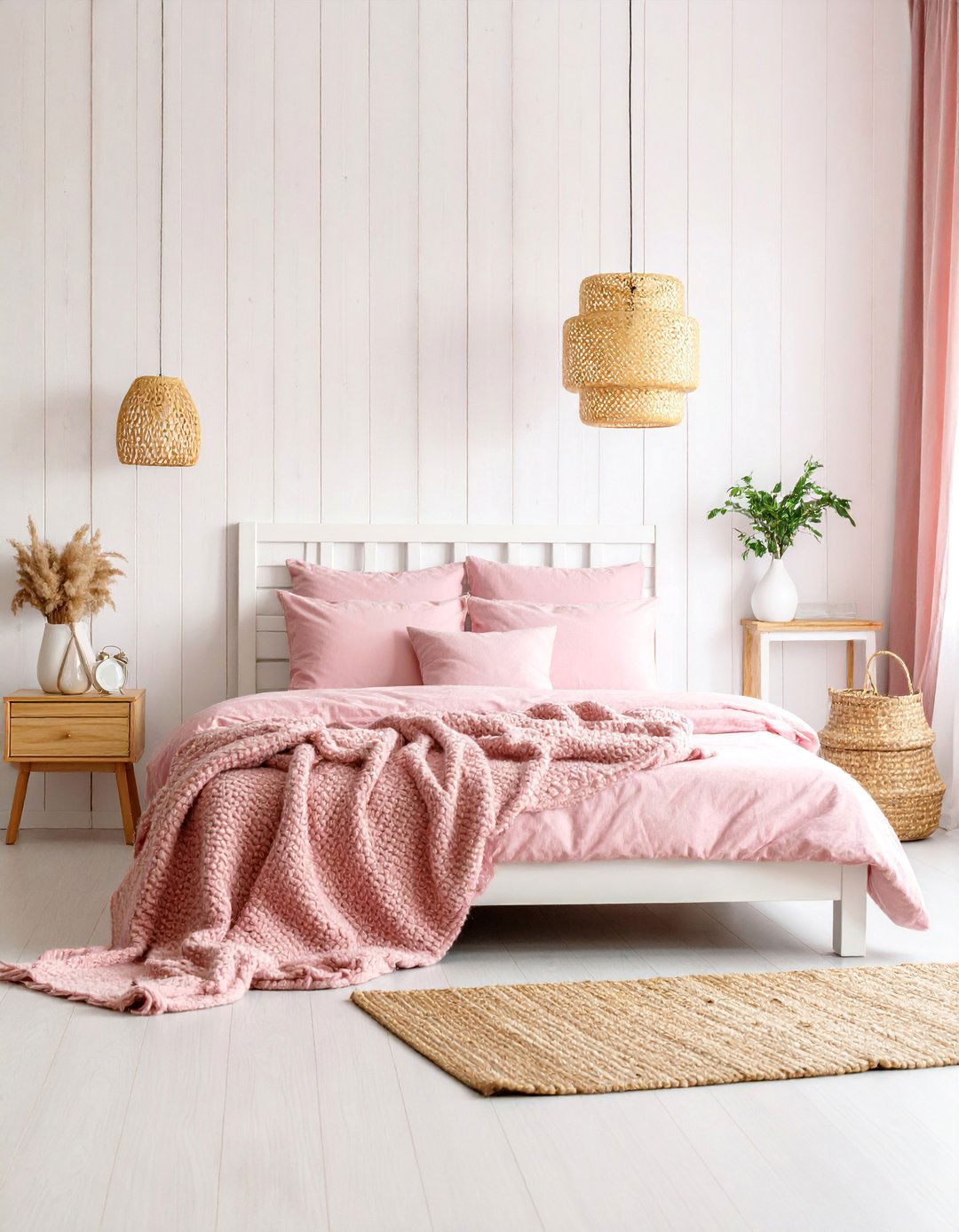 Scandinavian Pink and White Hygge Bedroom - 25 Pink and White Bedroom Ideas