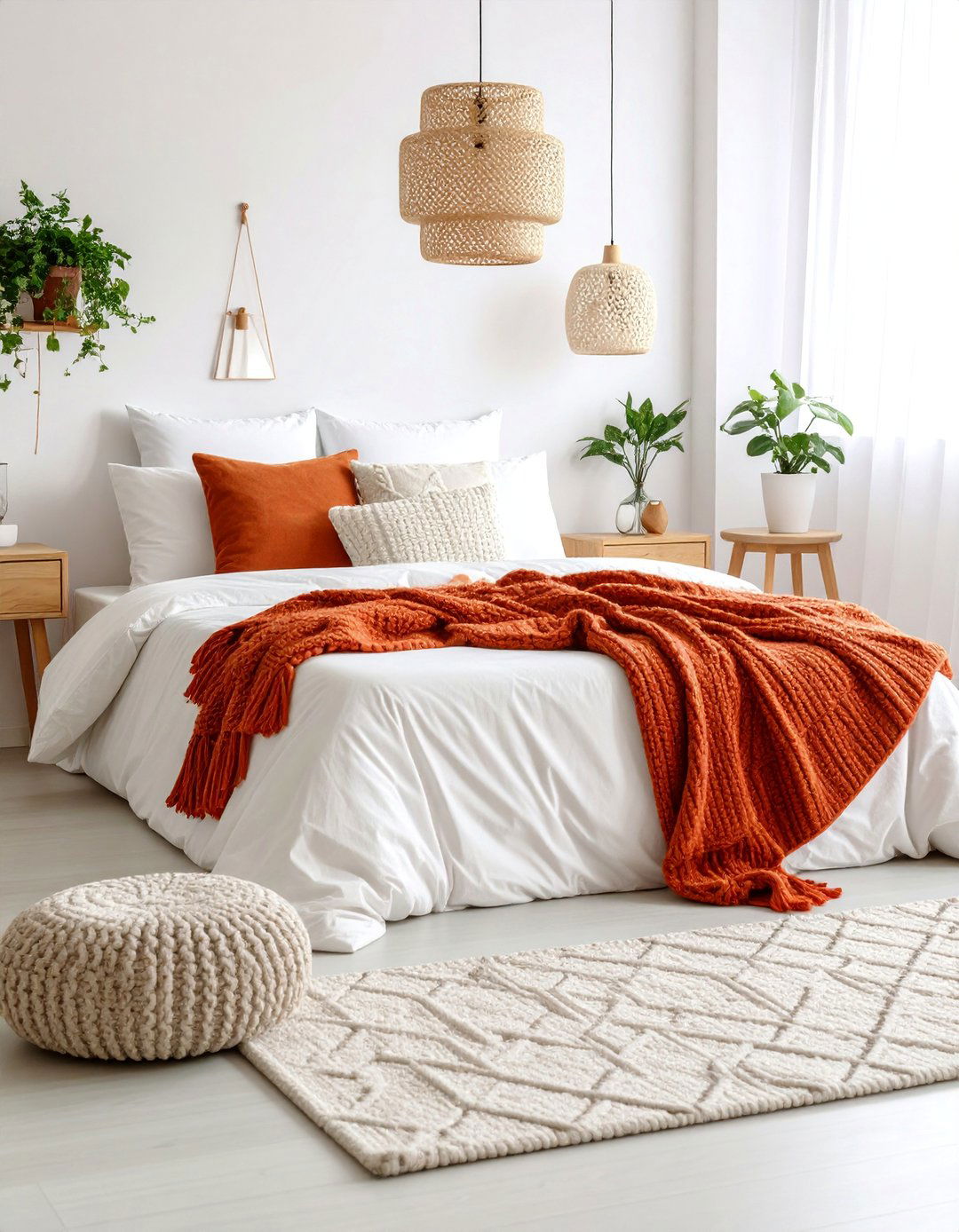 Scandinavian Rust Bedroom with Cozy Textures - 25 Rust Bedroom Ideas