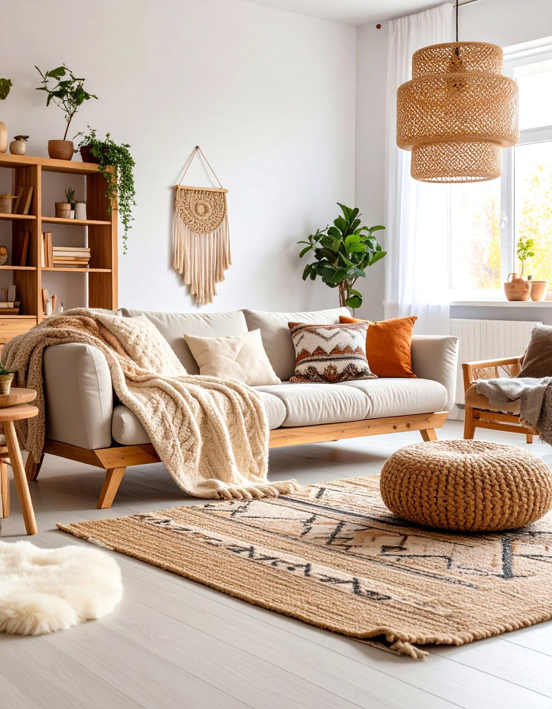 Scandinavian Rustic Living Room with Hygge Elements - 25 Rustic Living Room Ideas