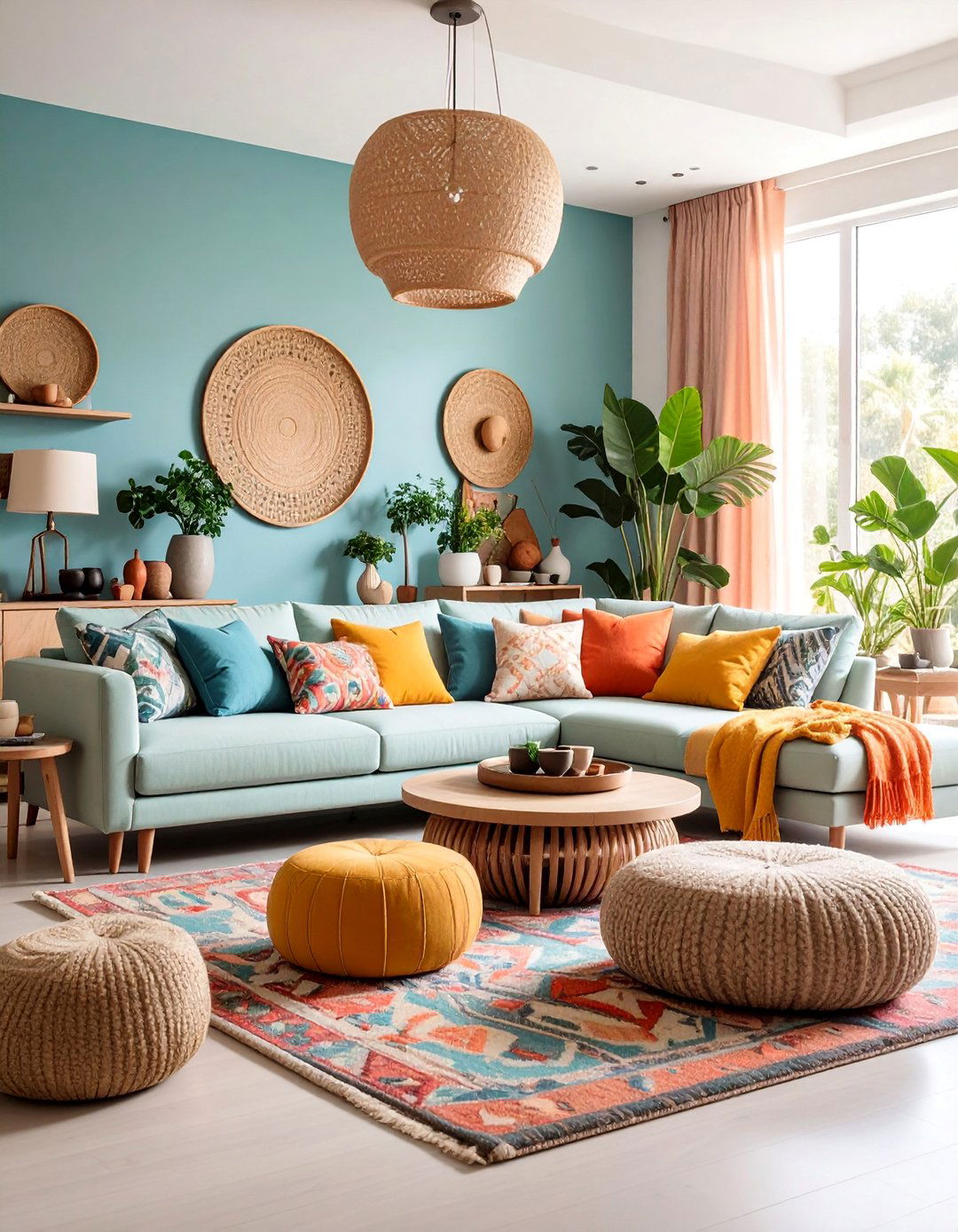 Scandinavian Sectional Arrangement for Large Families - 25 Scandinavian Living Room Ideas