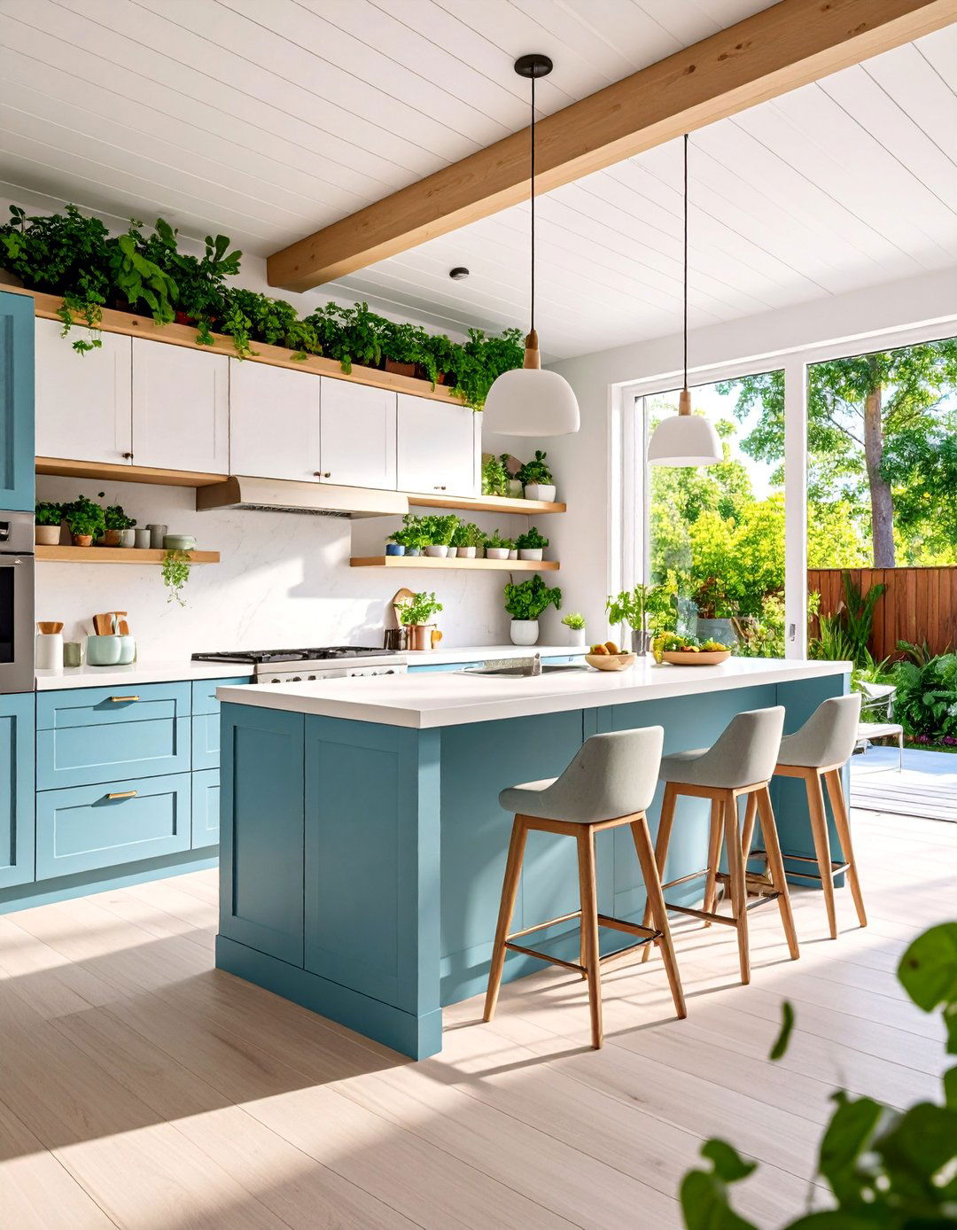 Scandinavian Style Lanai Kitchen with Light Woods - 25 Lanai Kitchen Ideas