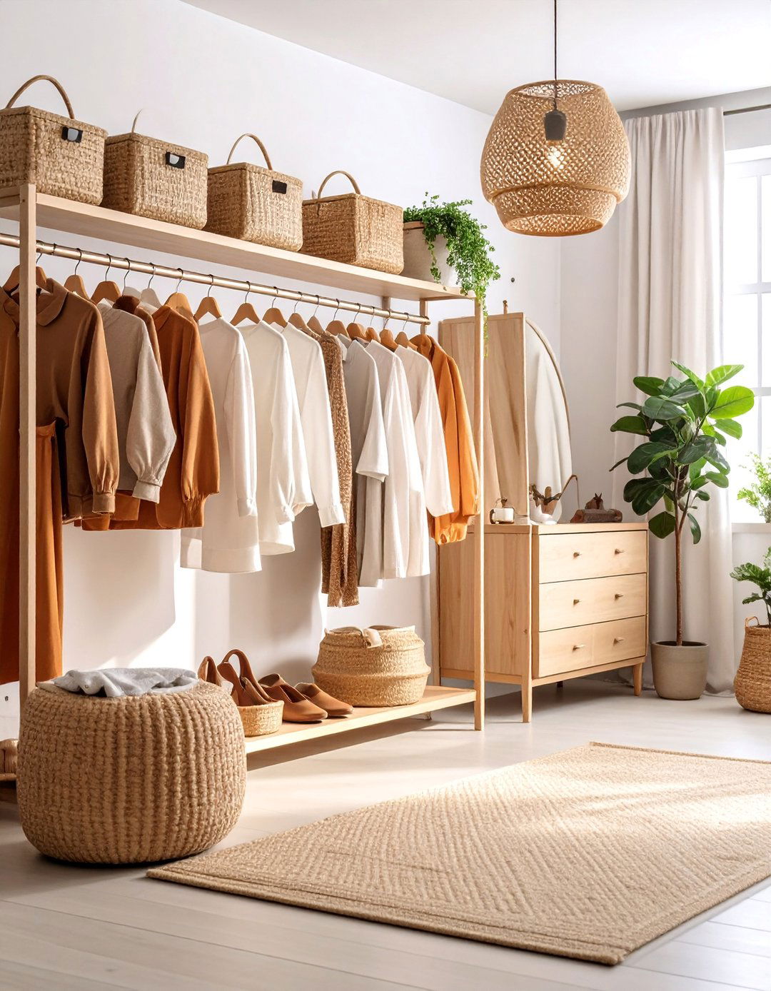 Scandinavian Style Light Wood Dressing Room - 25 Small Dressing Room Ideas