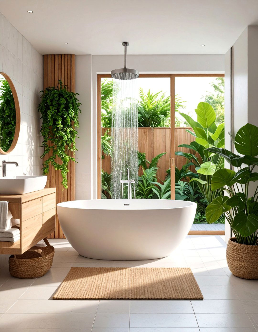 Scandinavian Style Light Wood and White Combination - 25 Tub-shower Combo Ideas