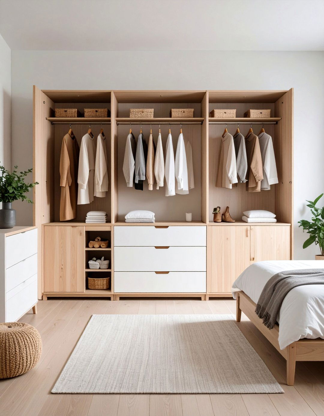 Scandinavian Style Wardrobe with Light Woods and Simple Lines - 25 Built-in Wardrobes Ideas