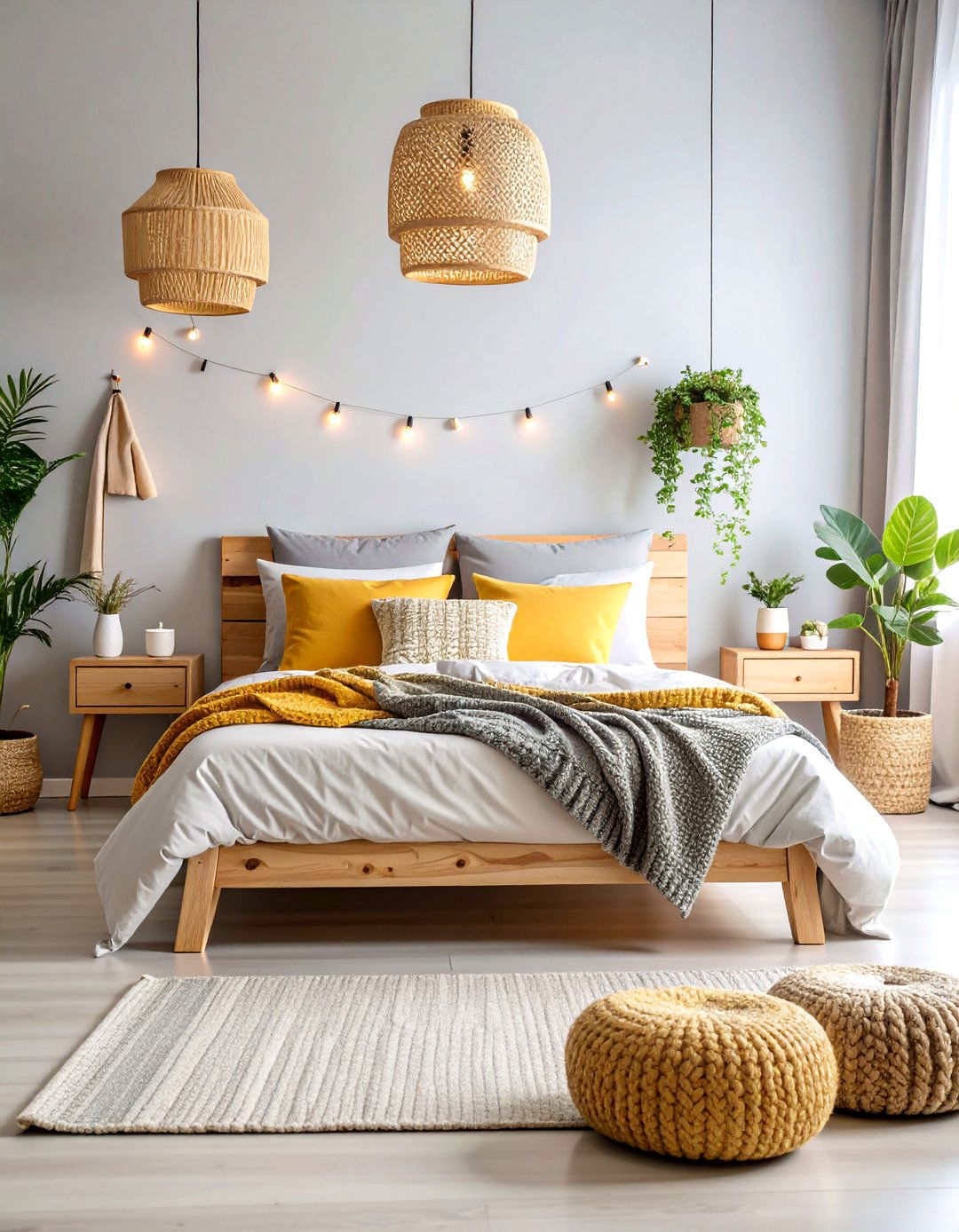 Scandinavian Style Yellow and Grey Bedroom Haven - 25 Yellow and Grey Bedroom Ideas