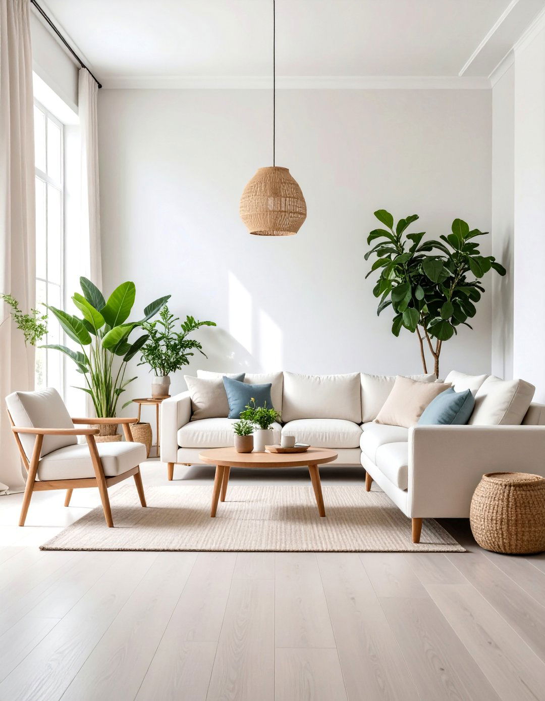 Scandinavian Style with Pale Blue Walls and Ash Grey Floors - 25 grey floor living room with blue walls ideas