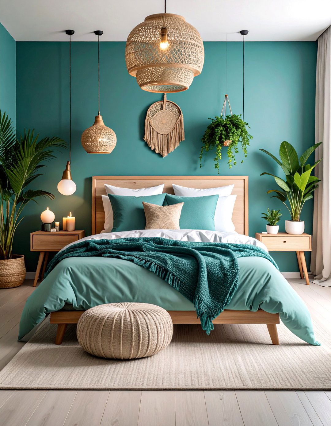 Scandinavian Teal Bedroom with Hygge Elements - 25 Teal Bedroom Ideas