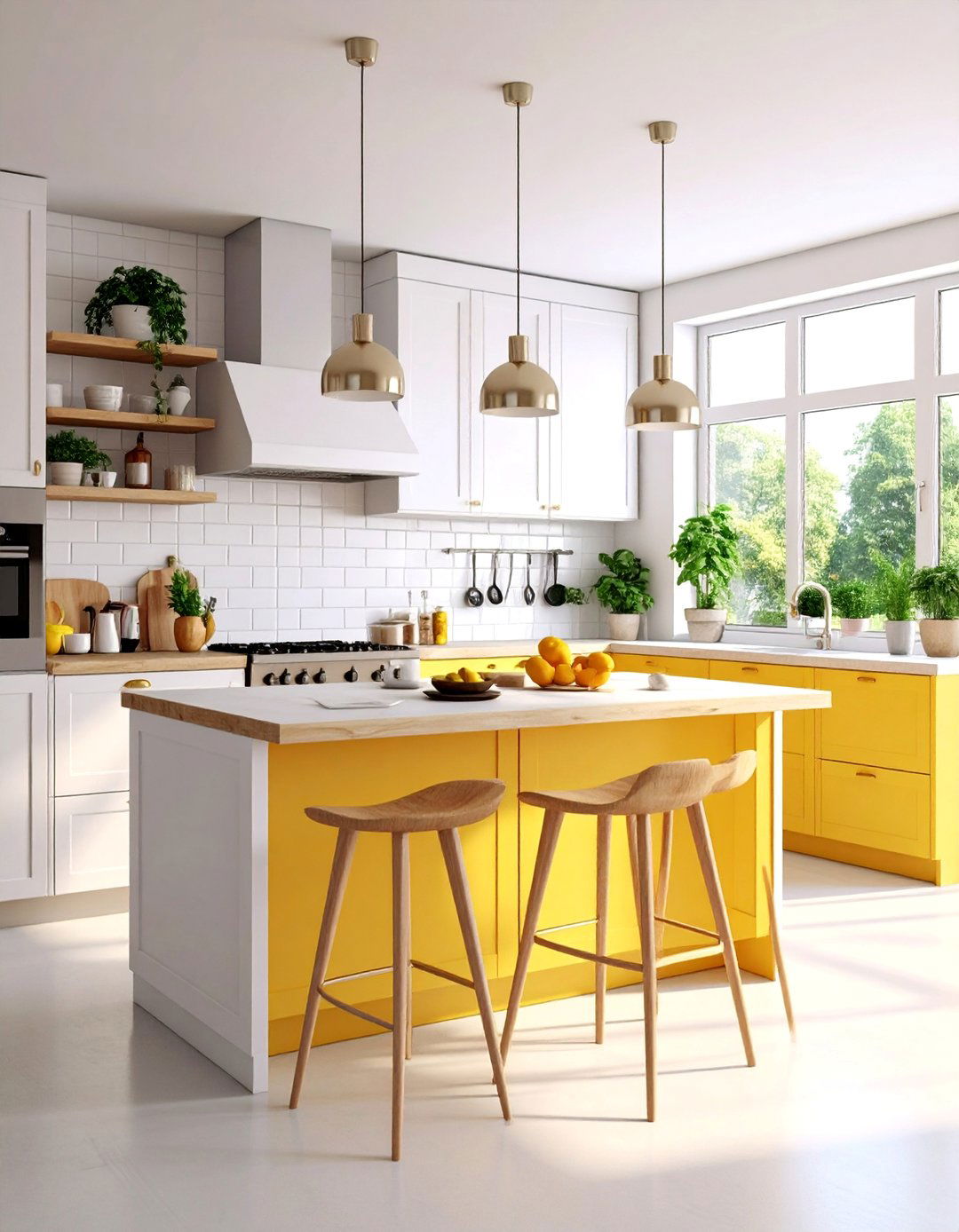 Scandinavian White Kitchen with Natural Wood Accents - 25 Minimalist Kitchen Ideas