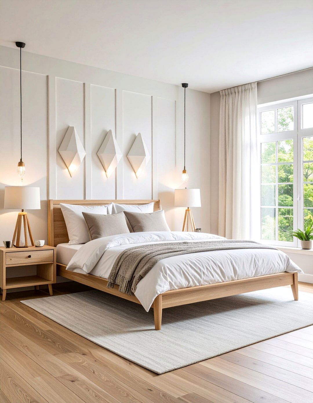 Scandinavian White Wall Sconces - 25 Bedroom Wall Sconce Ideas