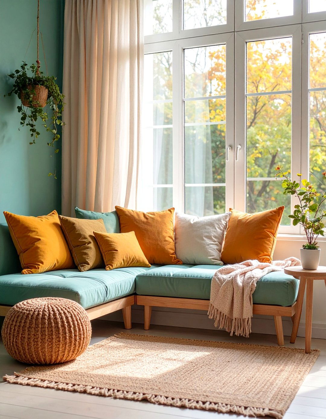 Scandinavian Window Seat Corner - 25 Living Room Corner Ideas
