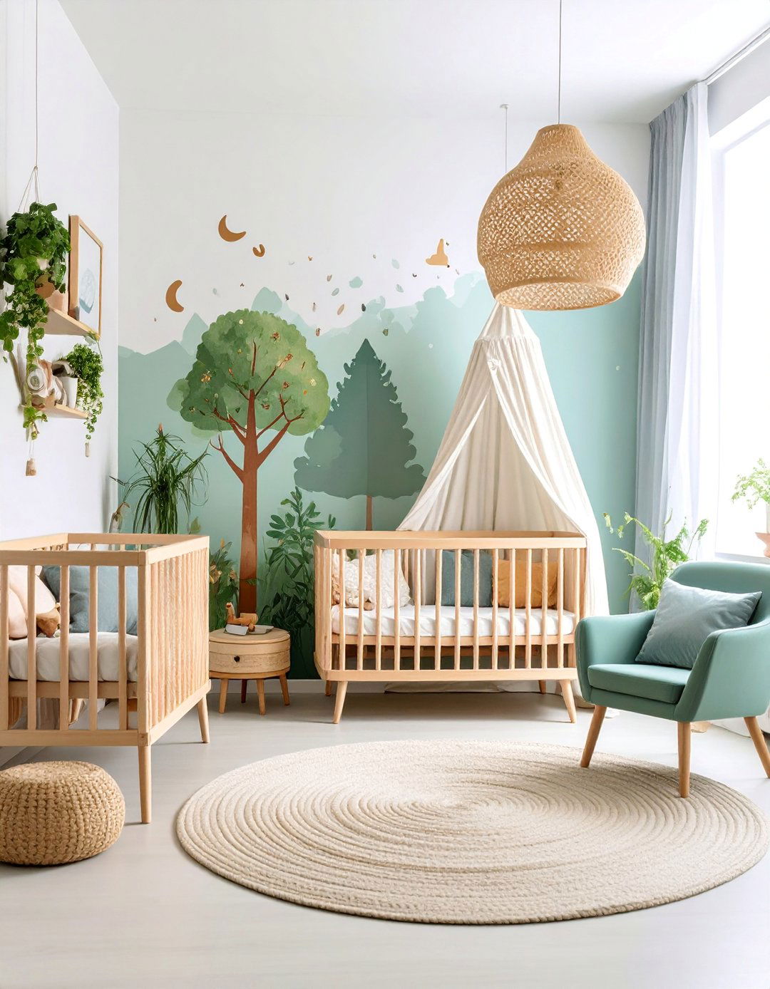 Scandinavian Woodland Nursery with Light Woods and Whites - 25 Woodland Nursery Ideas