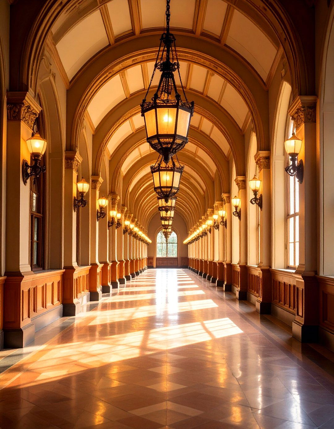 Schoolhouse Pendant Victorian Hallway with Industrial Inspired Lighting - 25 Victorian Hallway Ideas