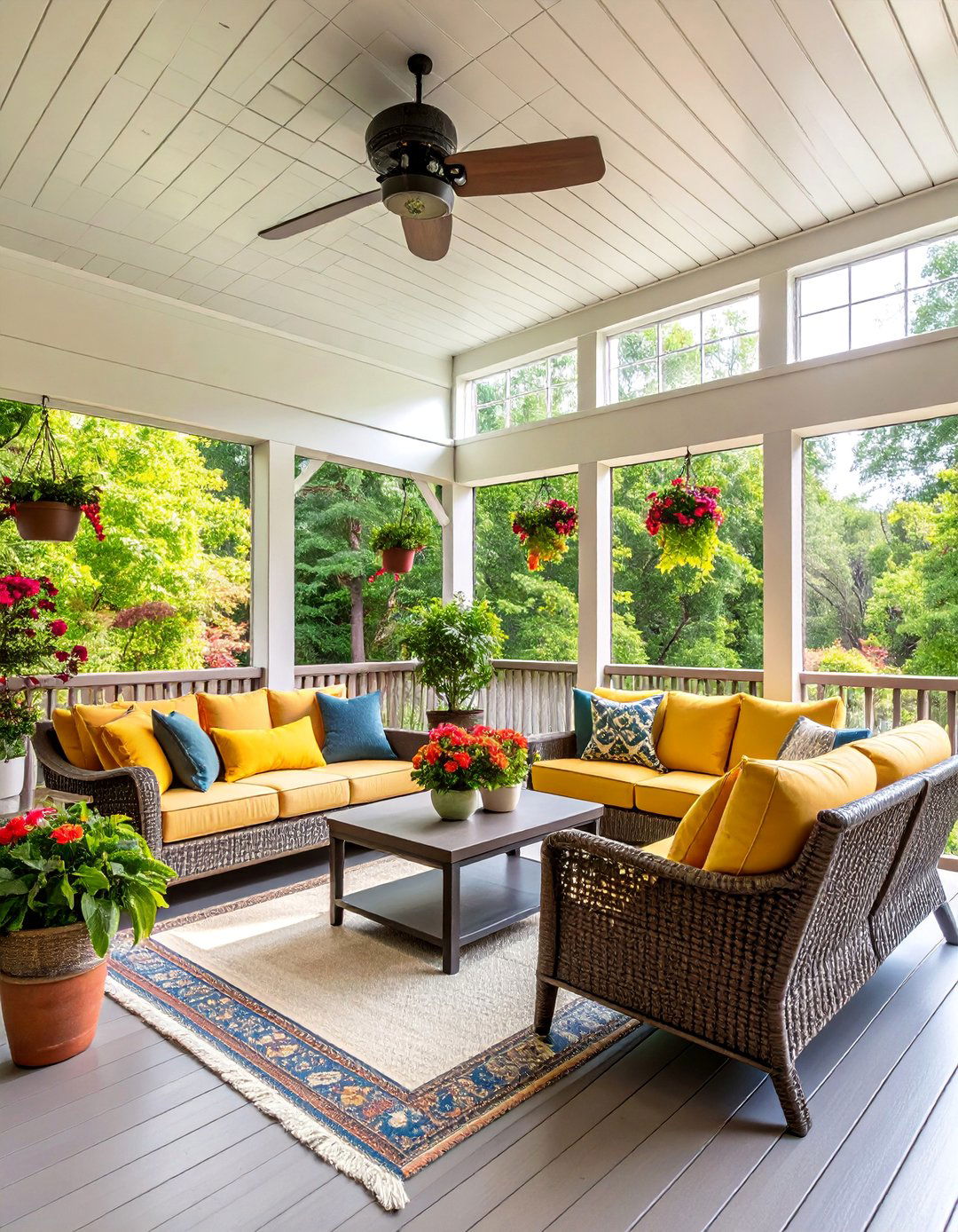 Screened In Covered Porch with Three Season Comfort - 25 Covered Porch Ideas