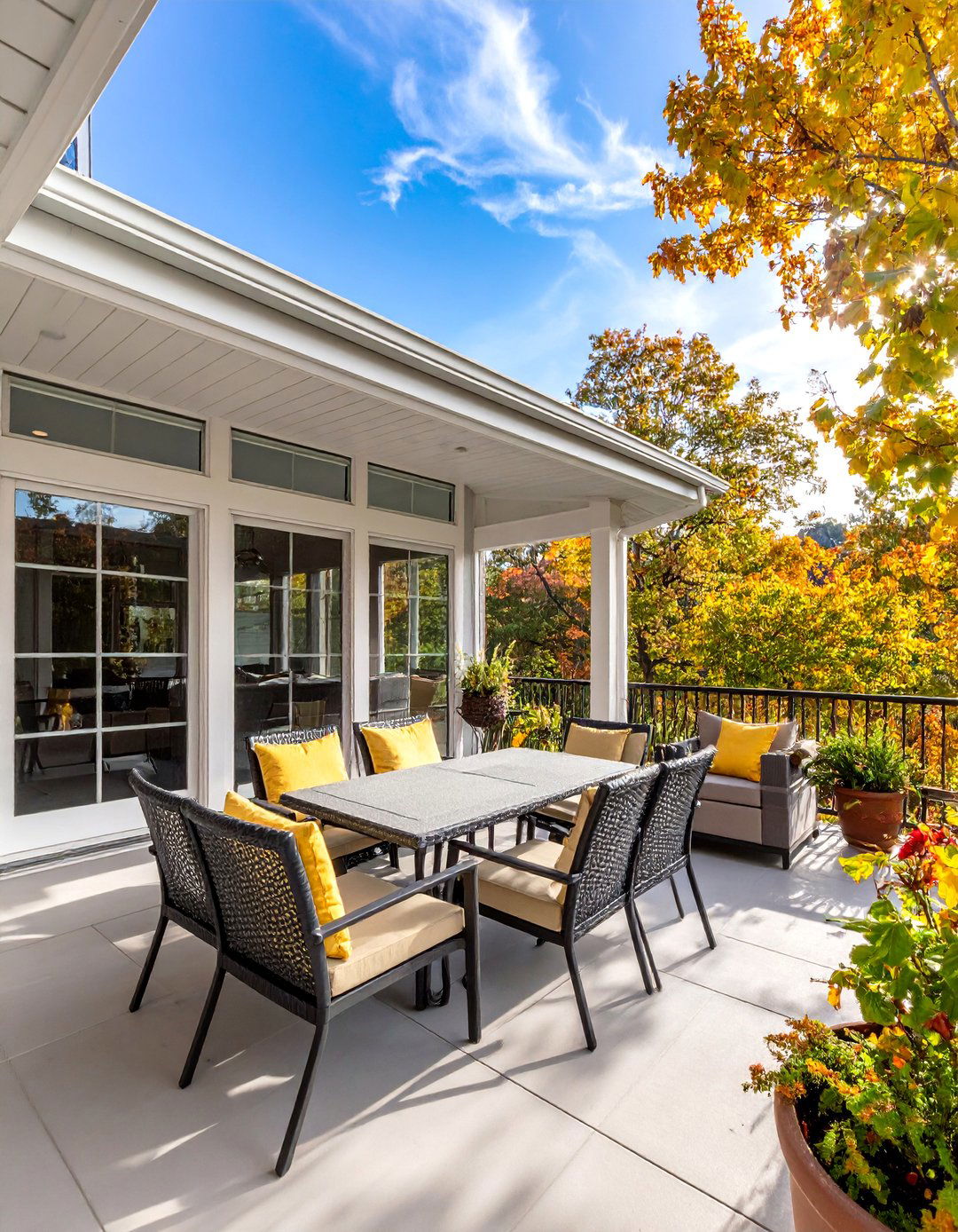 Screened Porch Second Story with Retractable Panels - 25 2nd Floor Deck Ideas