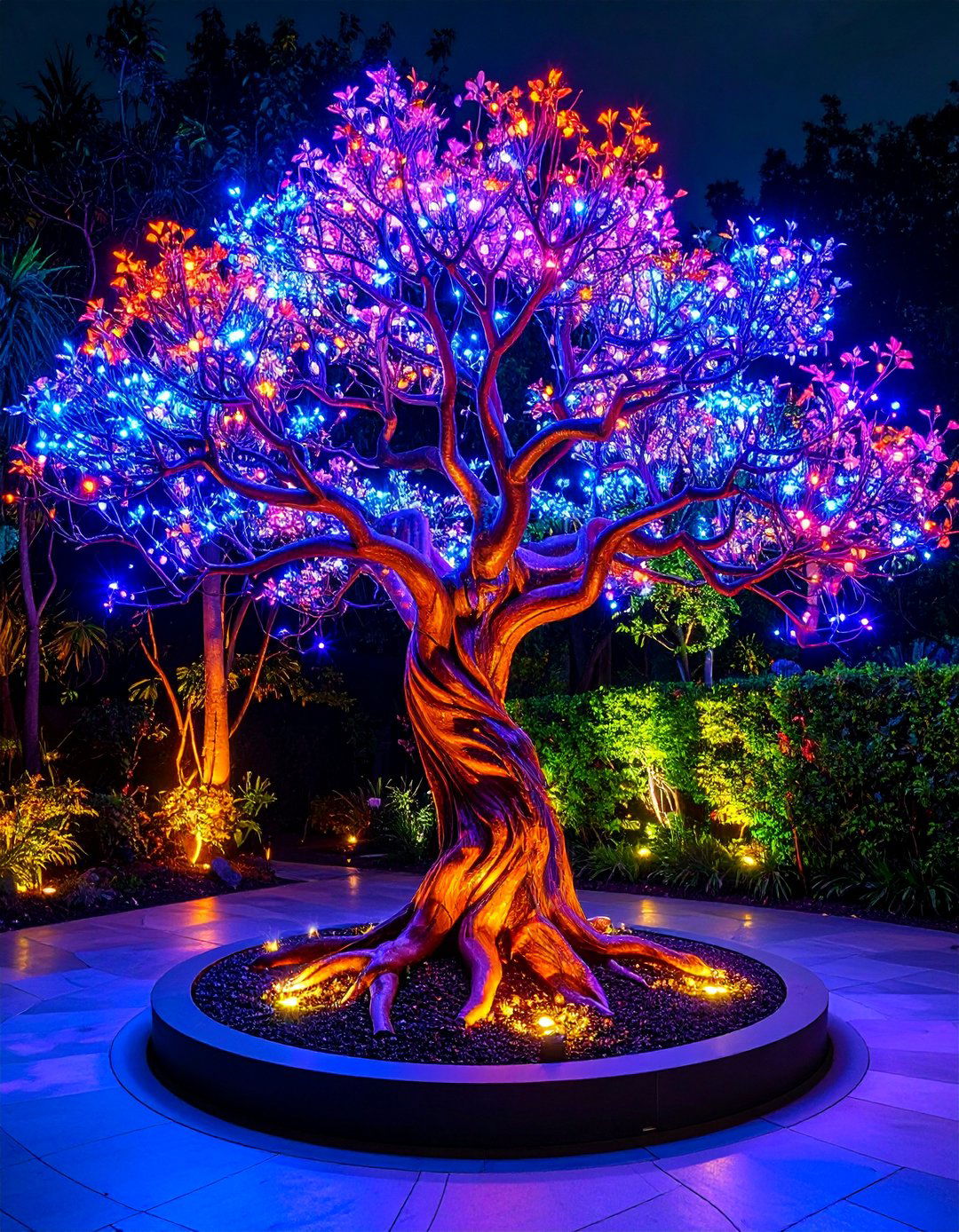 Sculptural Metal Tree Installation - 25 Outdoor Wall Decor Ideas
