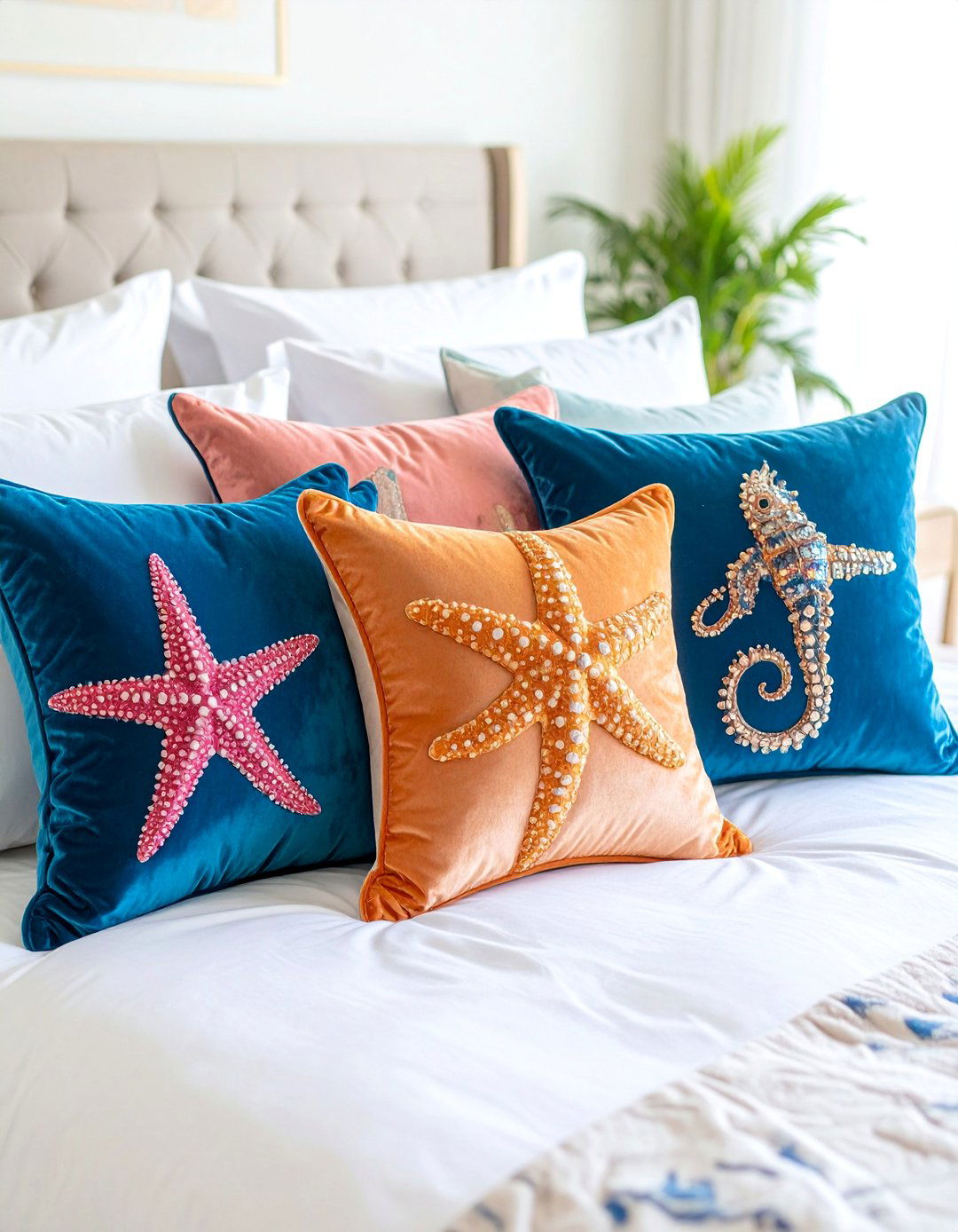 Sea Creature Throw Pillow Collection - 25 Mermaid Bedroom Ideas