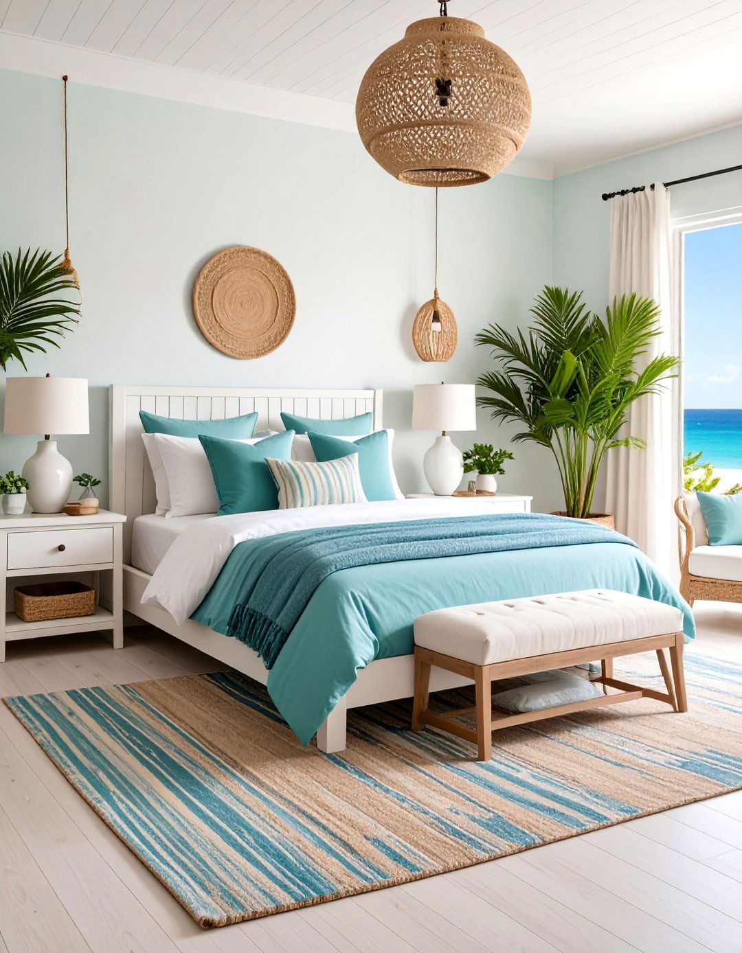 Seafoam Beach House Casual - 25 blue and green bedroom ideas