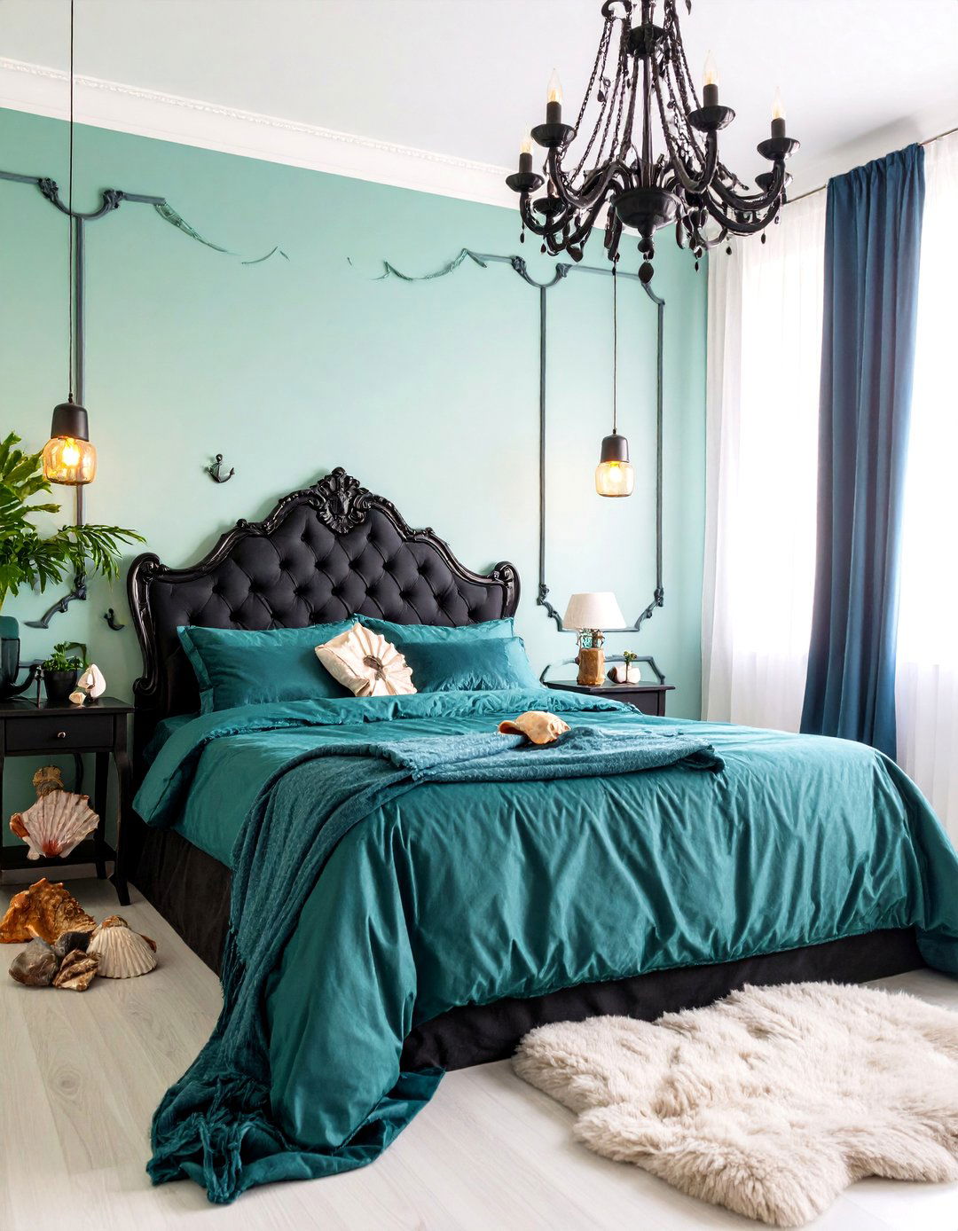 Seafoam Green Gothic Mermaid Lagoon - 25 pastel goth bedroom ideas