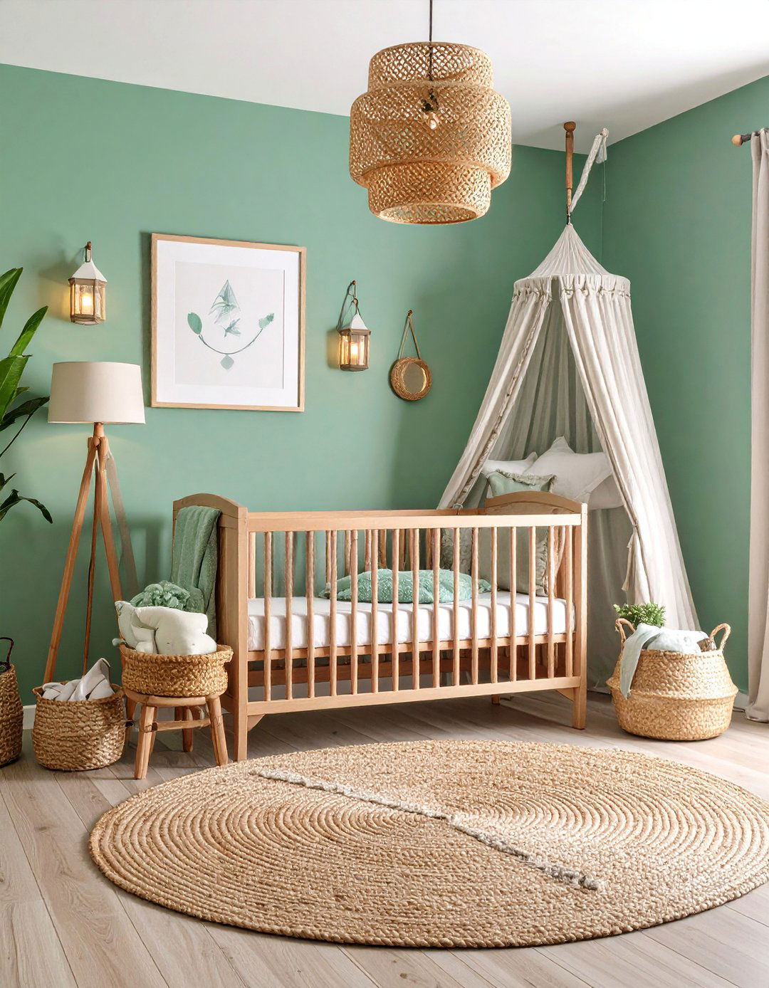 Seafoam Green Nursery with Coastal Vibes - 25 Green Nursery Ideas