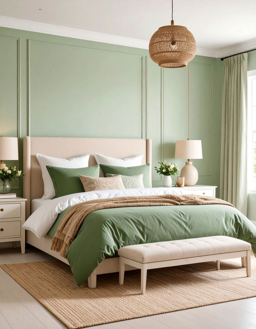 Seafoam Green and Sandy Beige Coastal Bedroom - 25 Ocean-themed Bedroom Ideas