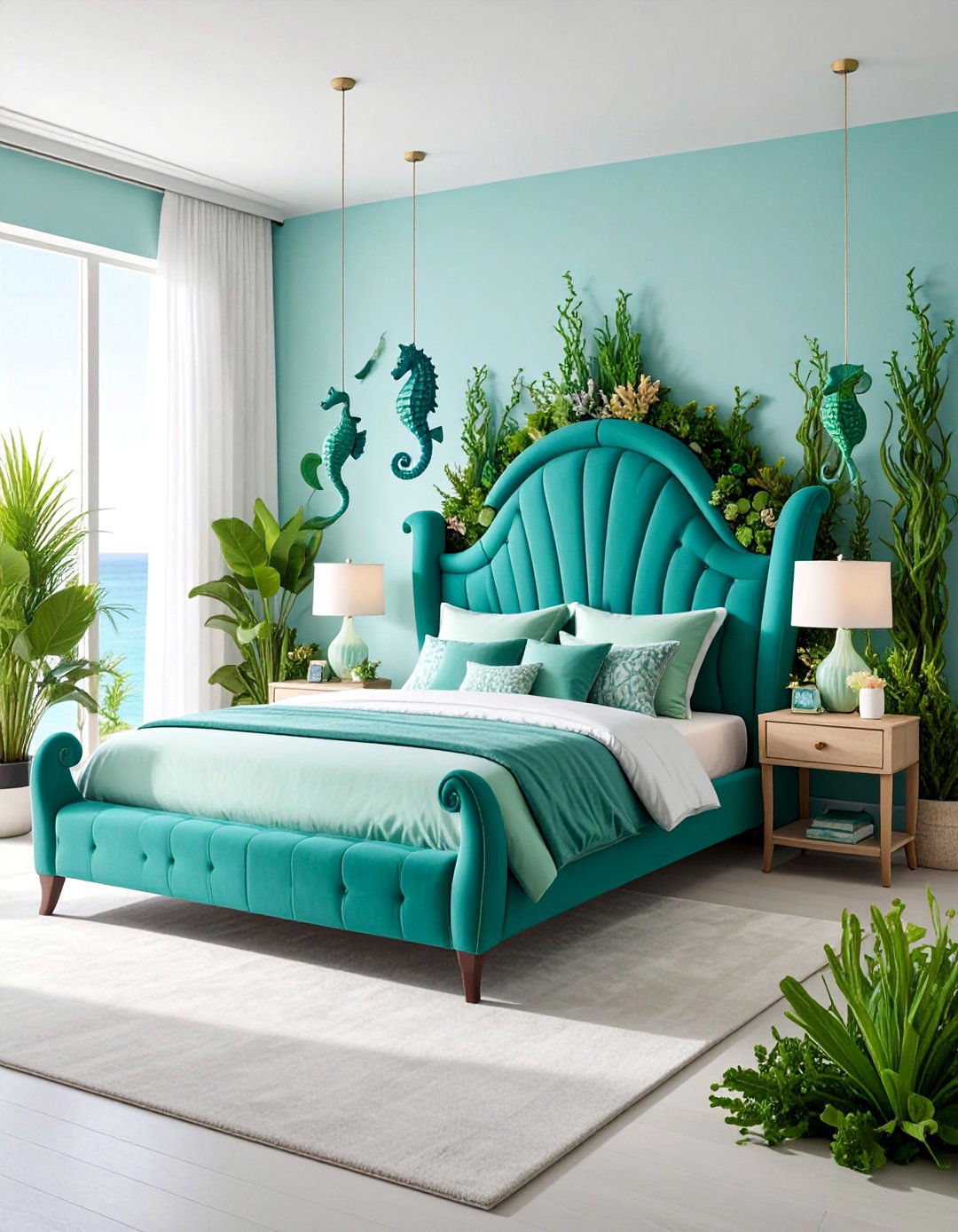 Seahorse Garden Mermaid Bedroom - 25 Underwater Mermaid Bedroom Ideas
